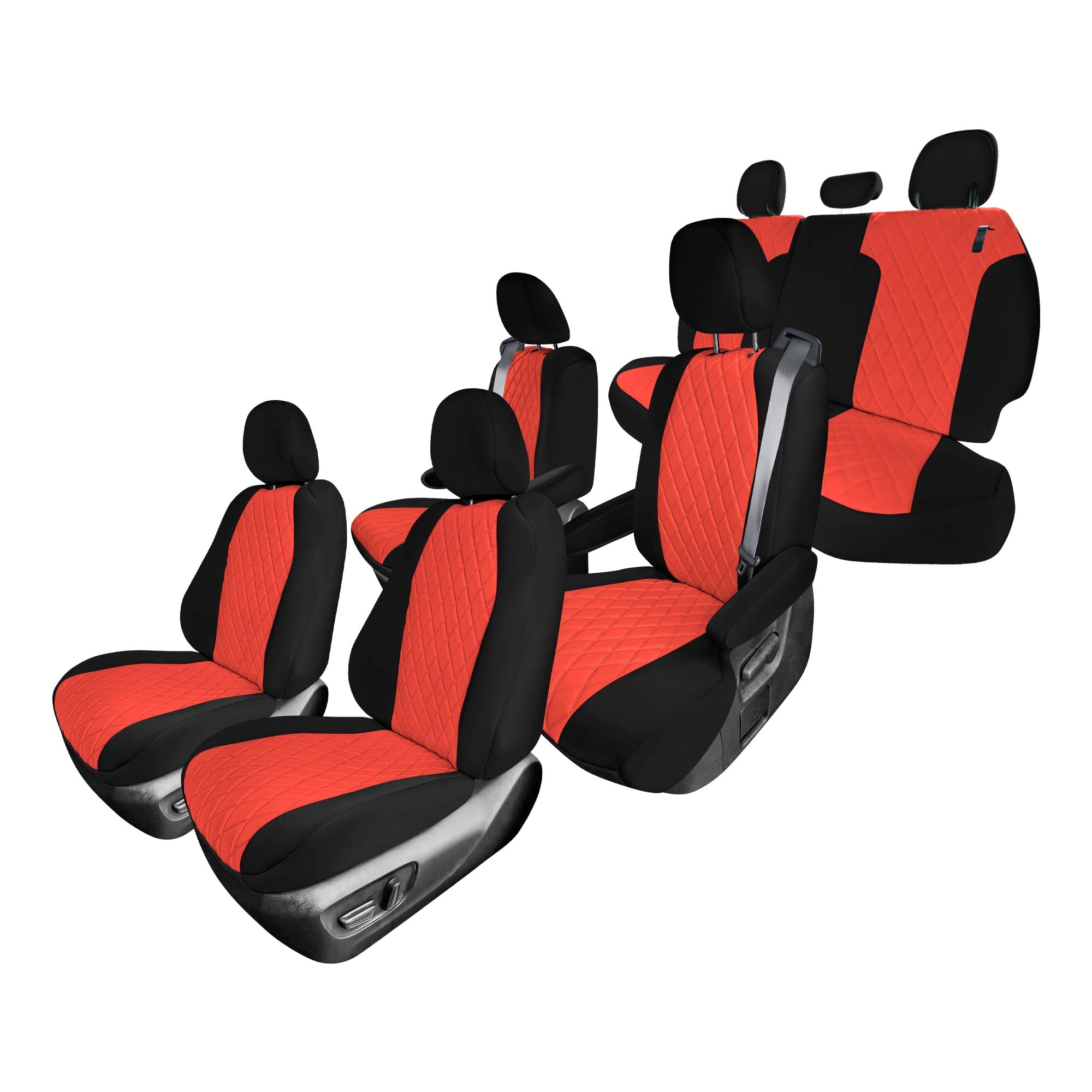 Toyota Sienna 7 Passenger - 2021 - 2024 - Full Set Seat Covers - Red Ultraflex Neoprene