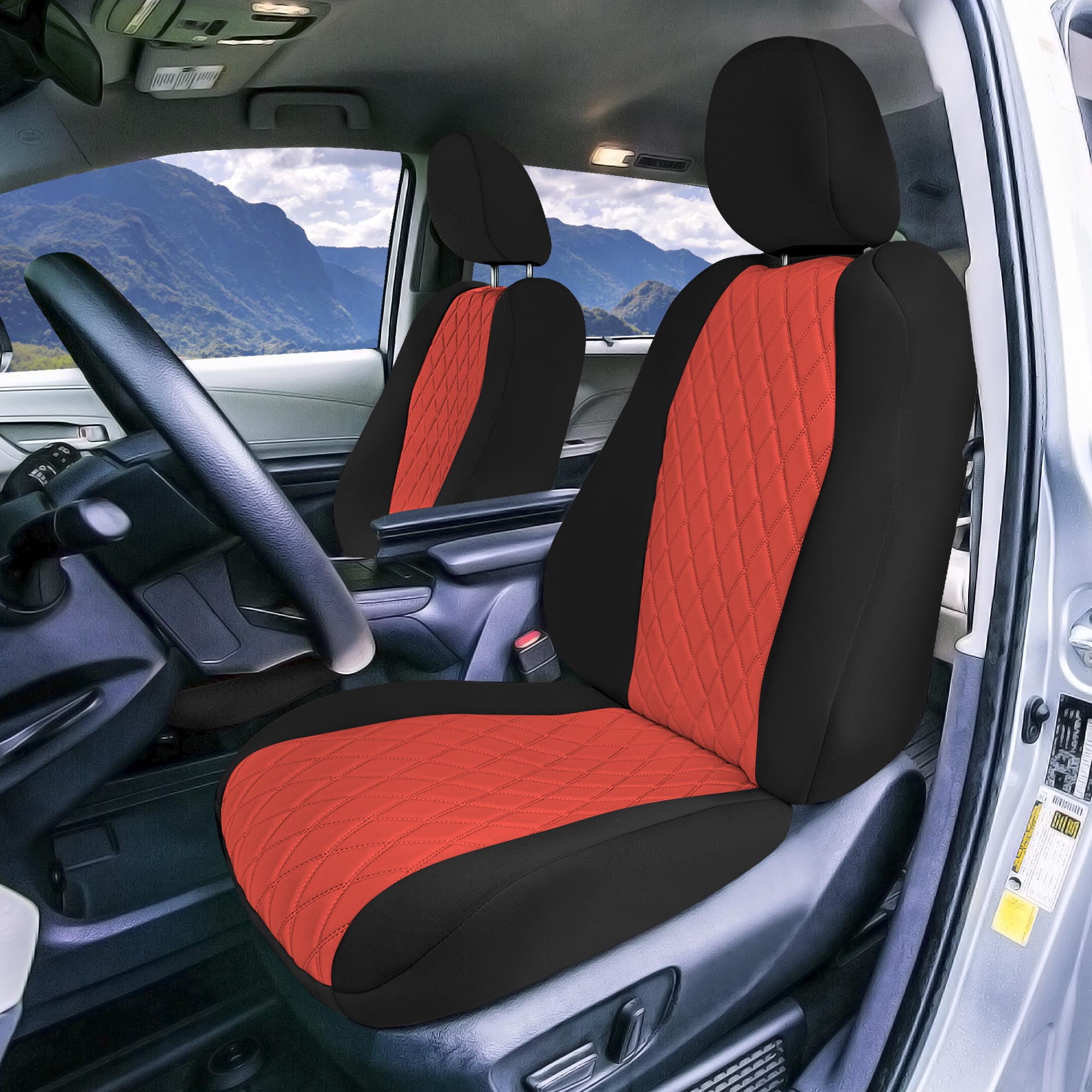 Toyota Sienna 7 Passenger - 2021 - 2024 - Full Set Seat Covers - Red Ultraflex Neoprene