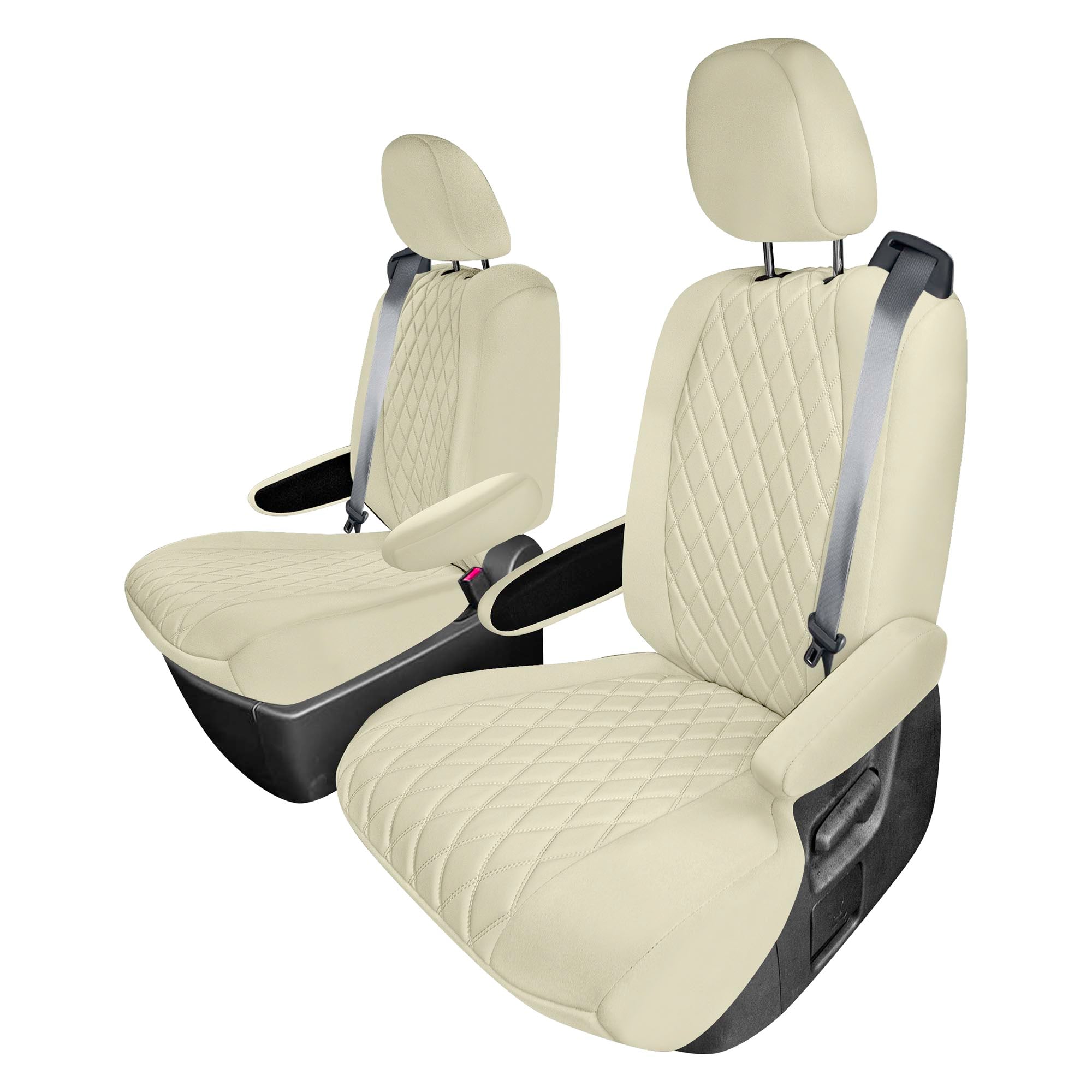 Toyota Sienna 7 Passenger - 2021 - 2024 - 2nd Row Set Seat Covers - Solid Beige Ultraflex Neoprene