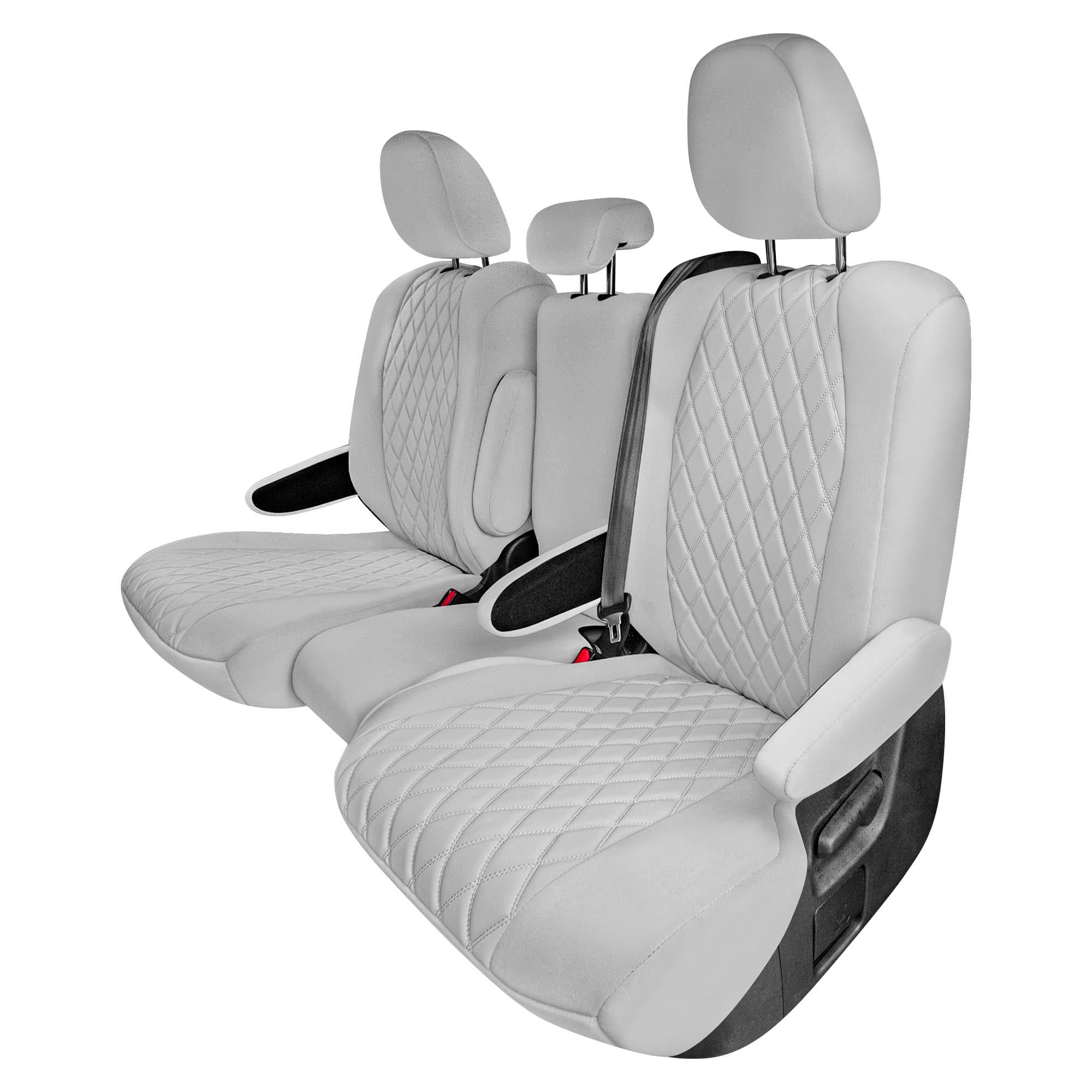 Toyota Sienna 8 Passenger - 2021 - 2024 - 2nd Row Set Seat Covers - Solid Gray Ultraflex Neoprene