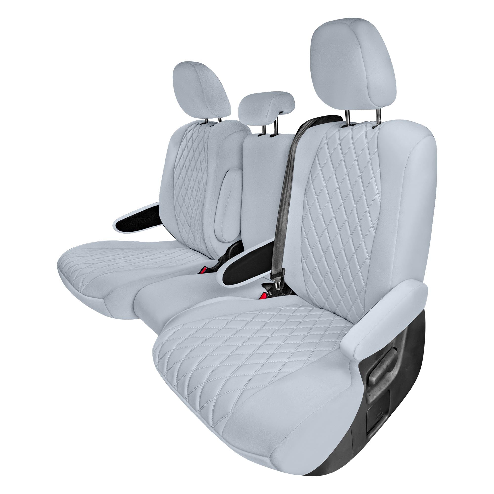 Toyota Sienna 8 Passenger 2011 - 2020 - 2nd Row Set Seat Covers - Solid Gray Ultraflex Neoprene