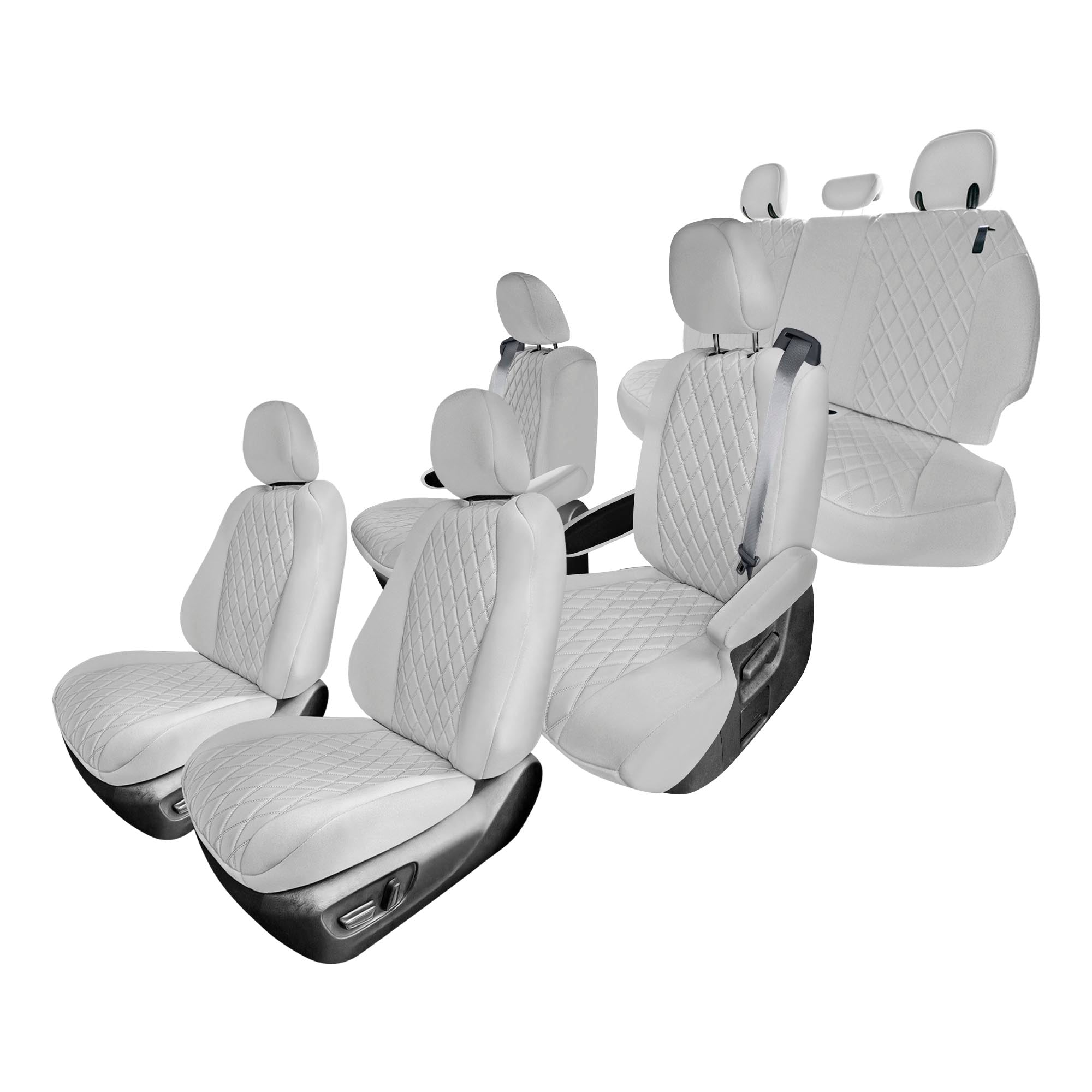 Toyota Sienna 7 Passenger - 2021 - 2024 - Full Set Seat Covers - Solid Gray Ultraflex Neoprene