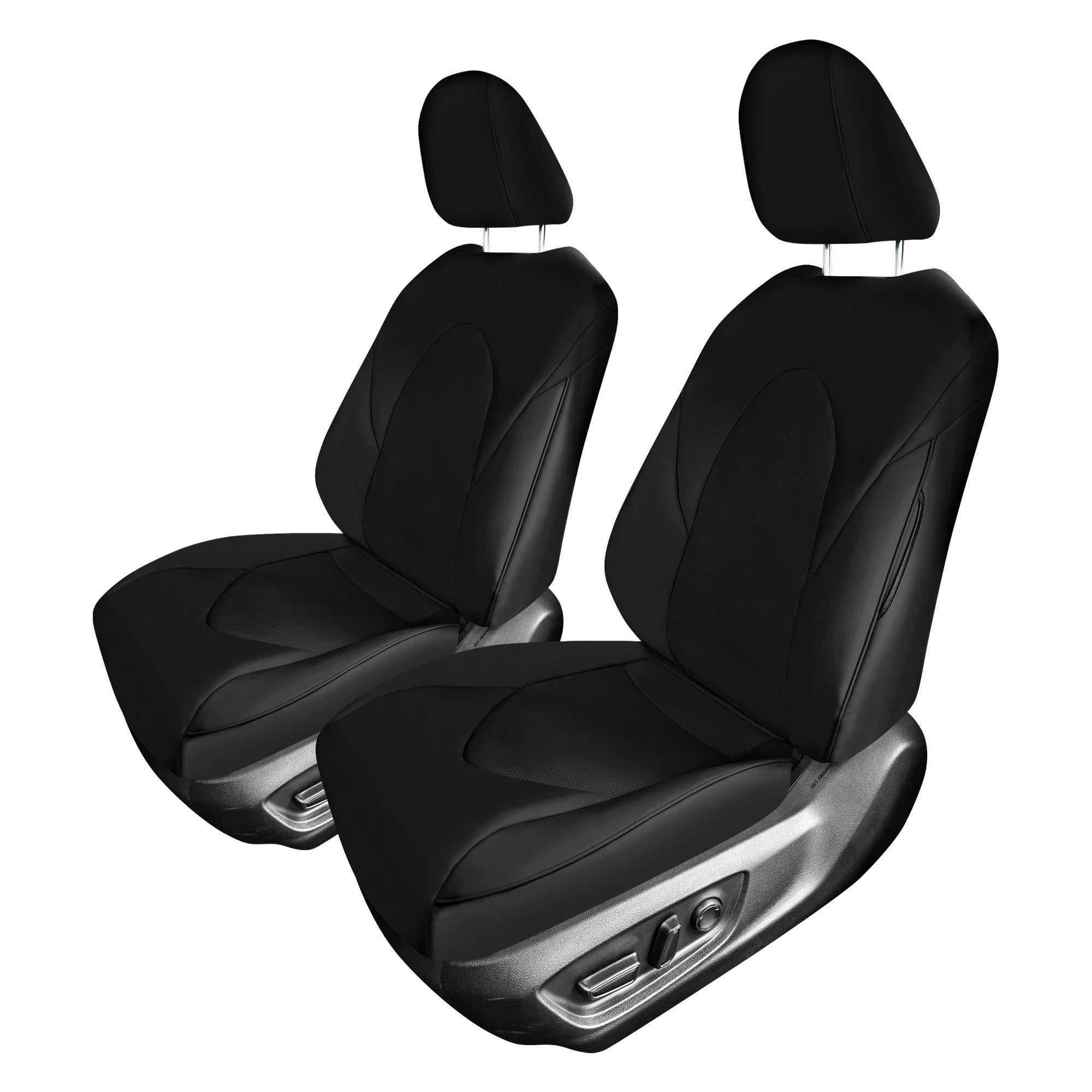 Toyota Camry 2018 - 2023 L | LE | SE | XLE | XSE - Front Set Seat Covers - Black Faux Leather