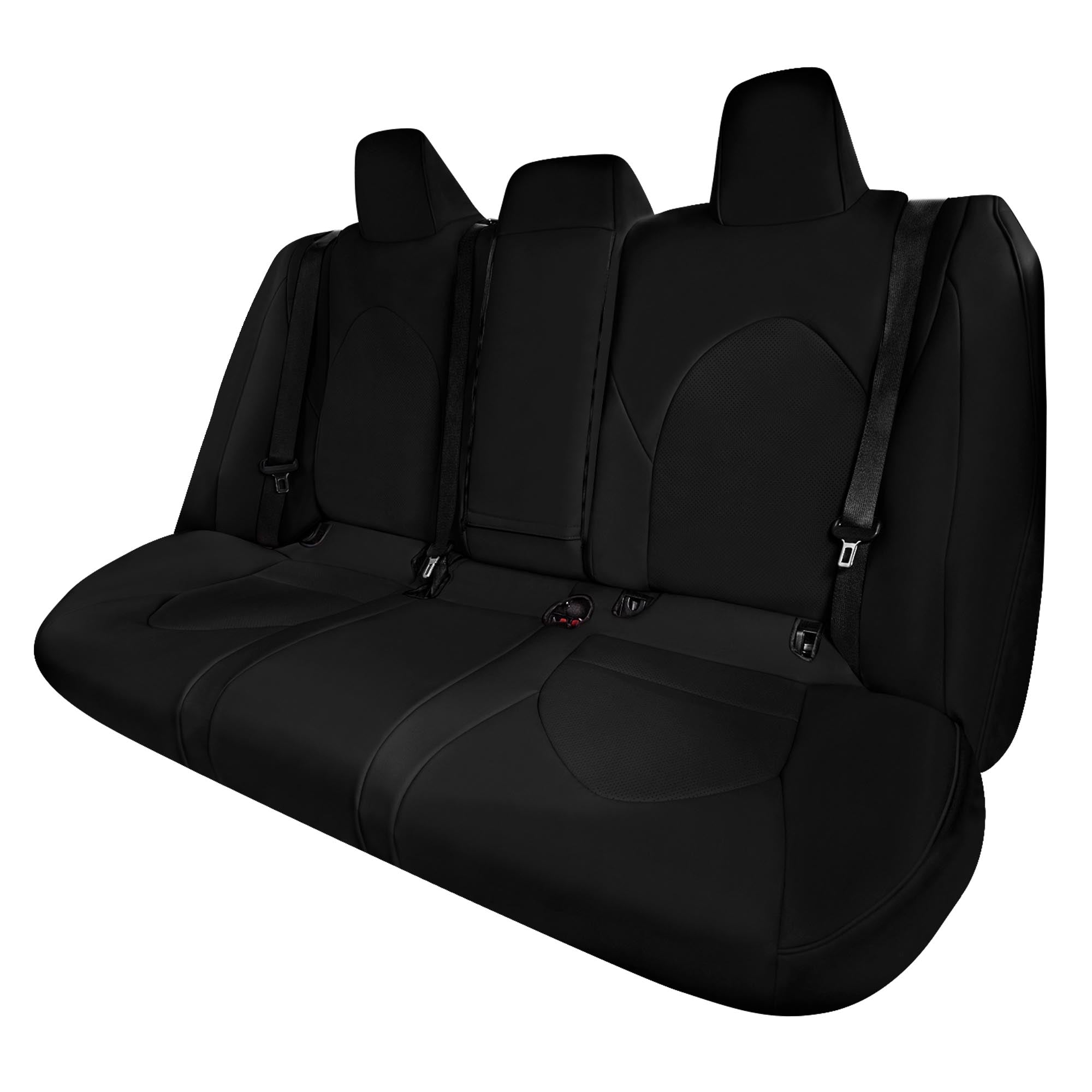 Toyota Camry 2018 - 2024 L | LE | SE | XLE | XSE - Rear Set Seat Covers - Black Faux Leather