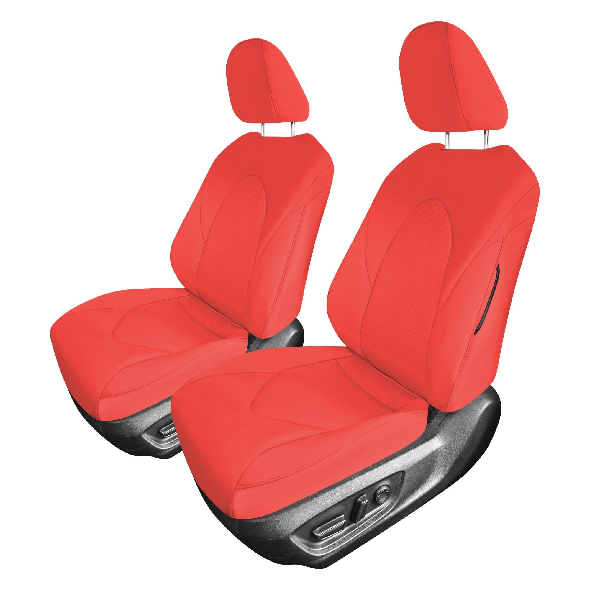 Toyota Camry 2018 - 2024 L | LE | SE | XLE | XSE - Front Set Seat Covers - Solid Red Faux Leather