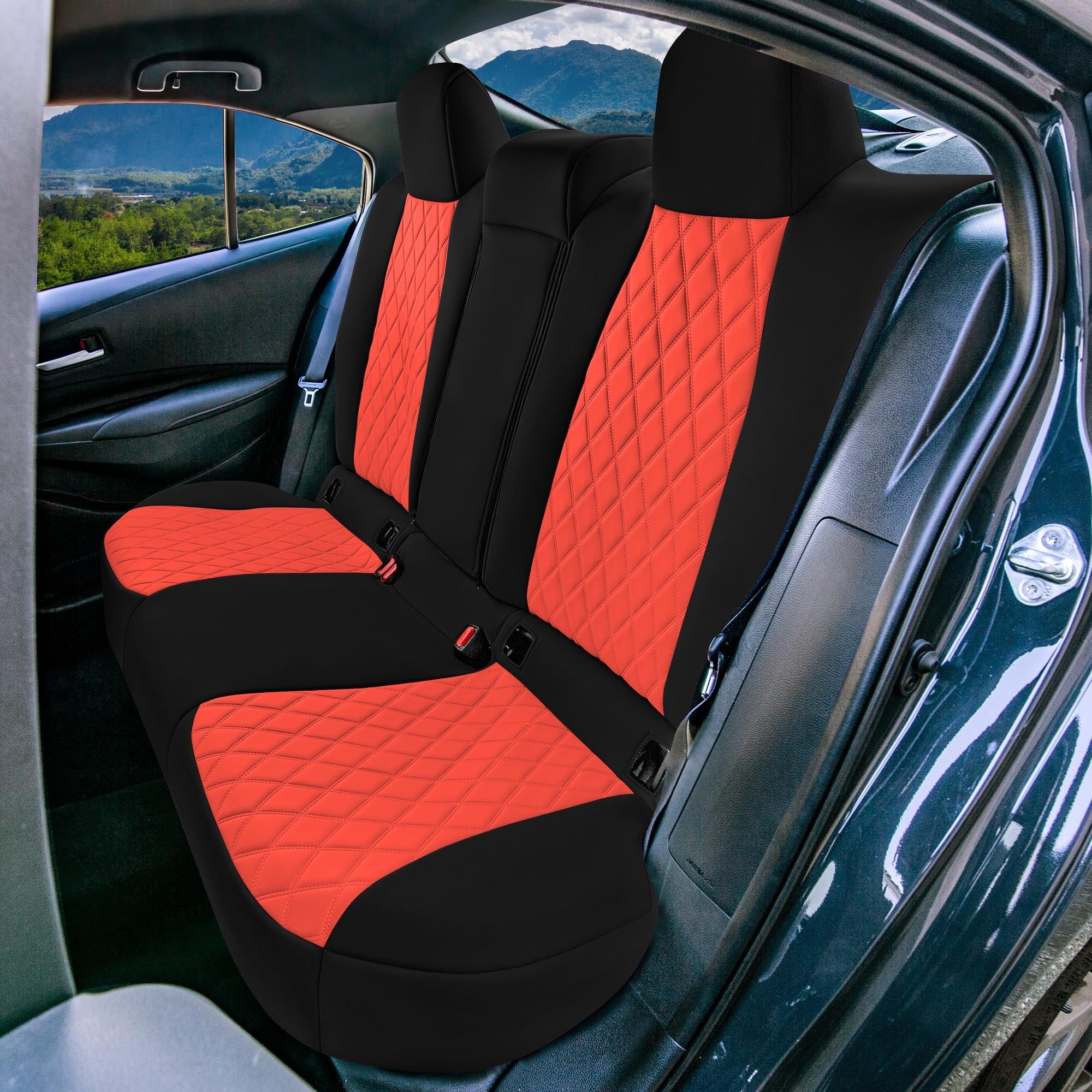 Toyota Corolla - 2020-2024 - Rear Set Seat Covers - Red Ultraflex Neoprene