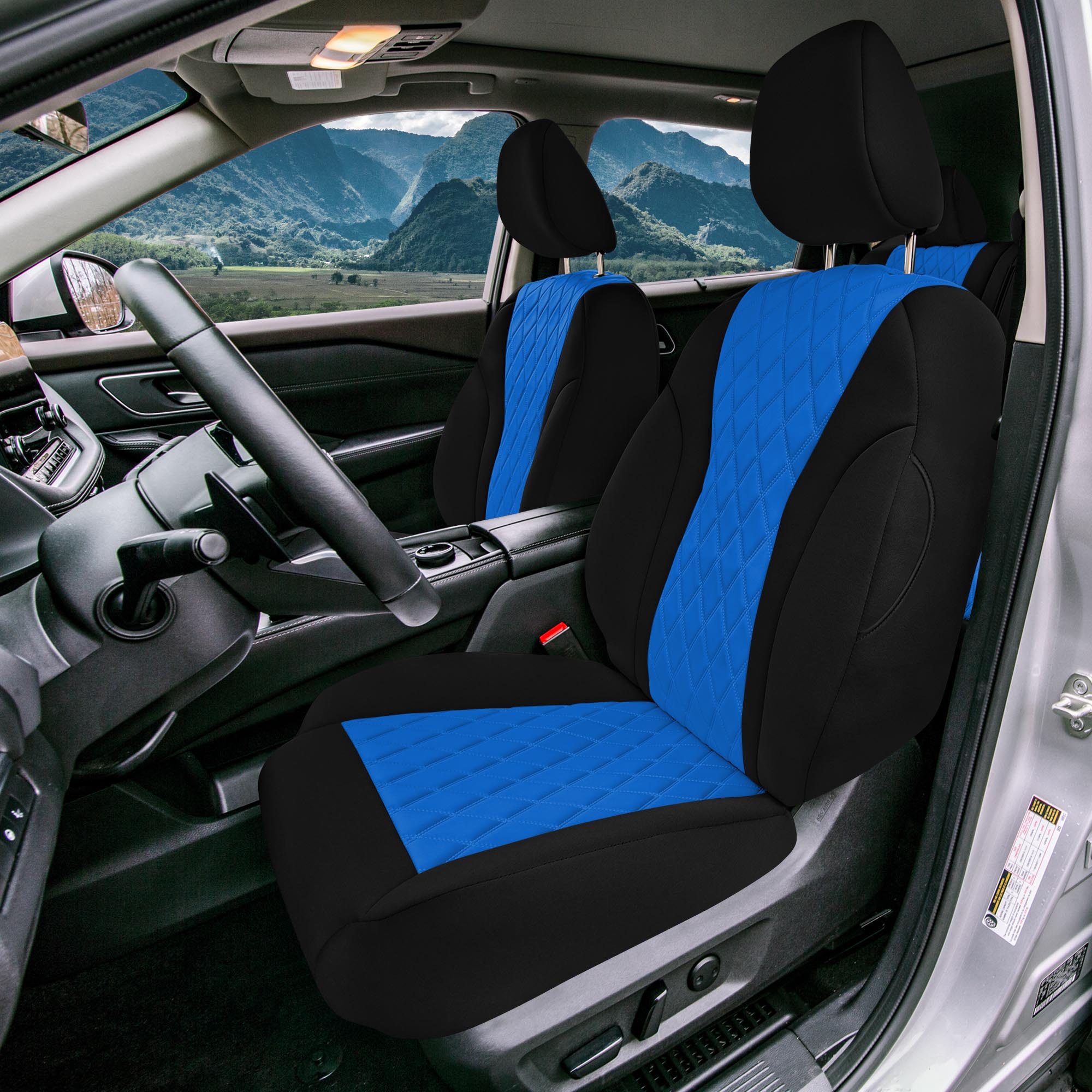 Nissan Rogue - 2021-2024 - Front Set Seat Covers - Blue Ultraflex Neoprene