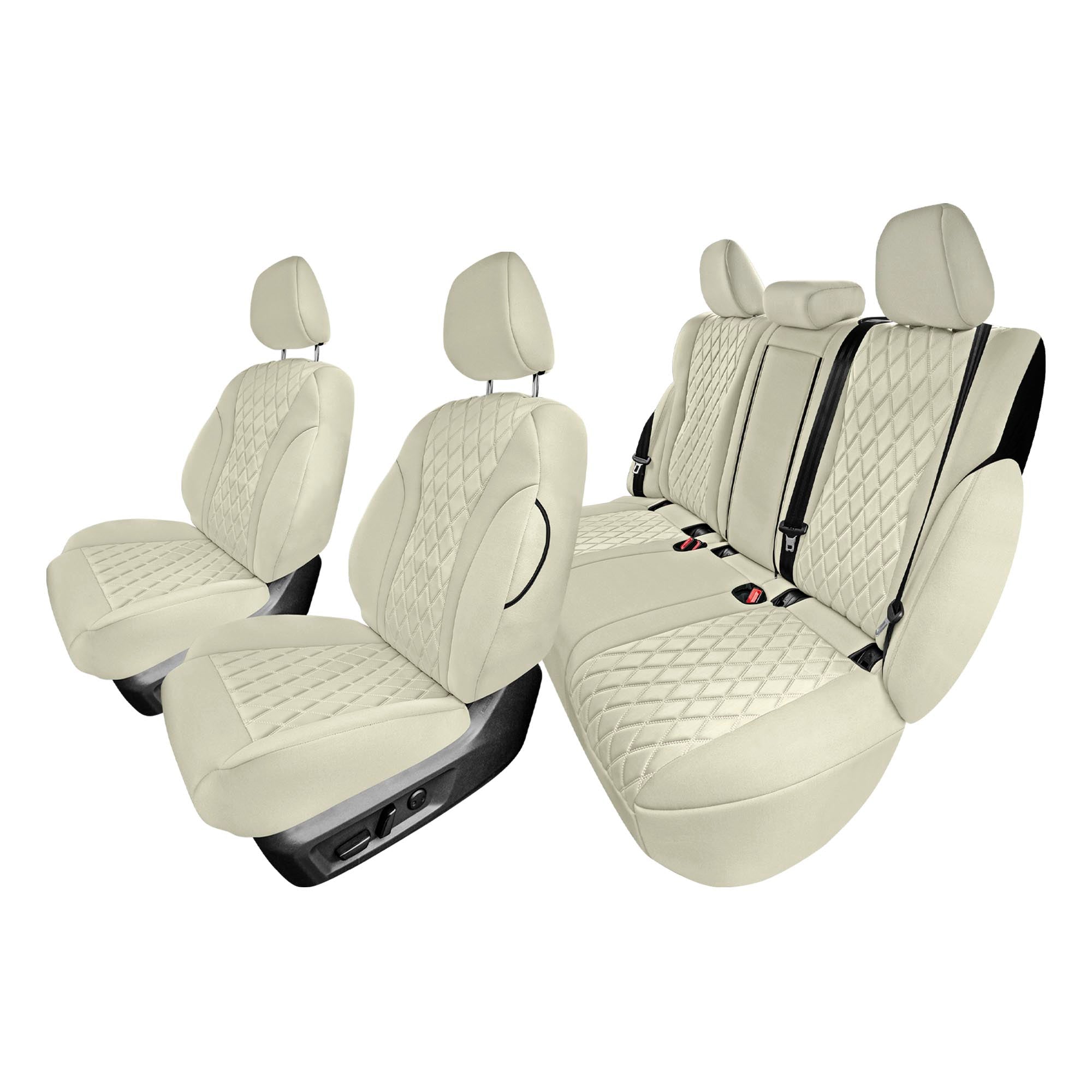 Nissan Rogue - 2021-2024 - Full Set Seat Covers - Solid Beige Ultraflex Neoprene