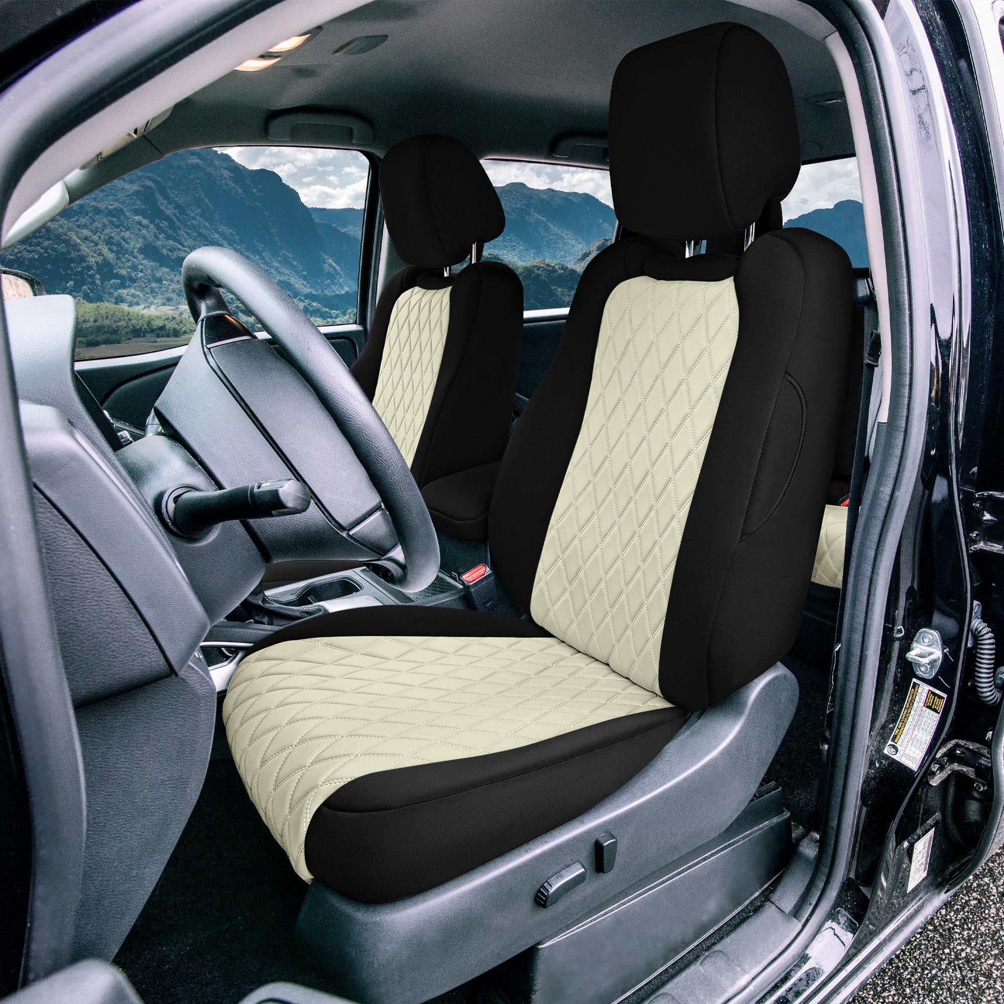 Nissan Frontier - 2022-2024 - Front Set Seat Covers - Beige Ultraflex Neoprene