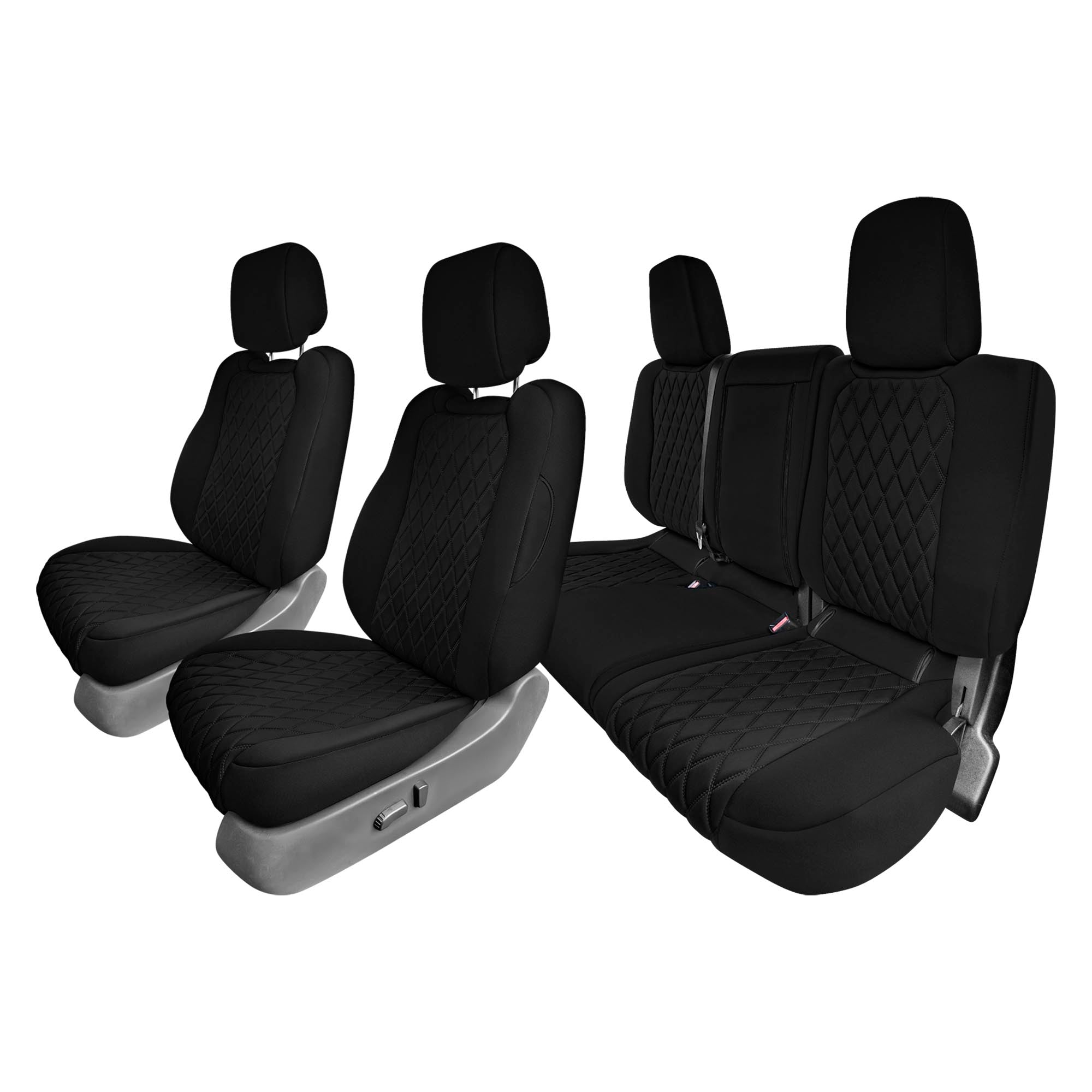 Nissan Frontier - 2022-2024 - Full Set Seat Covers - Black Ultraflex Neoprene
