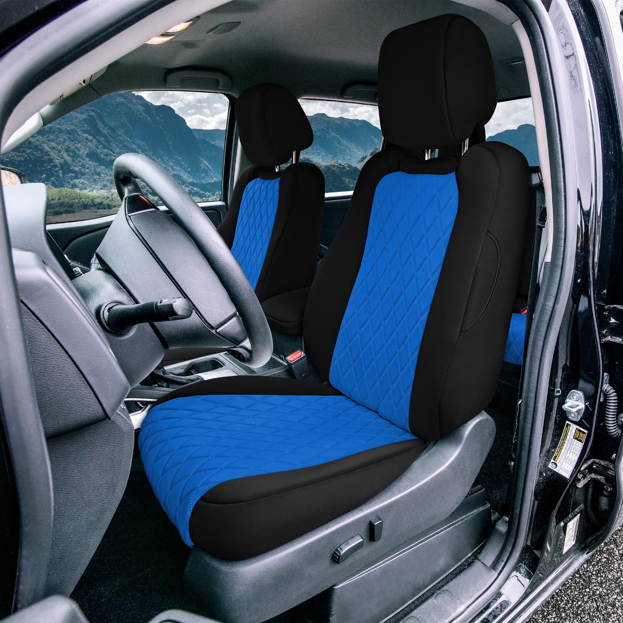 Nissan Frontier - 2022-2024 - Front Set Seat Covers - Blue Ultraflex Neoprene