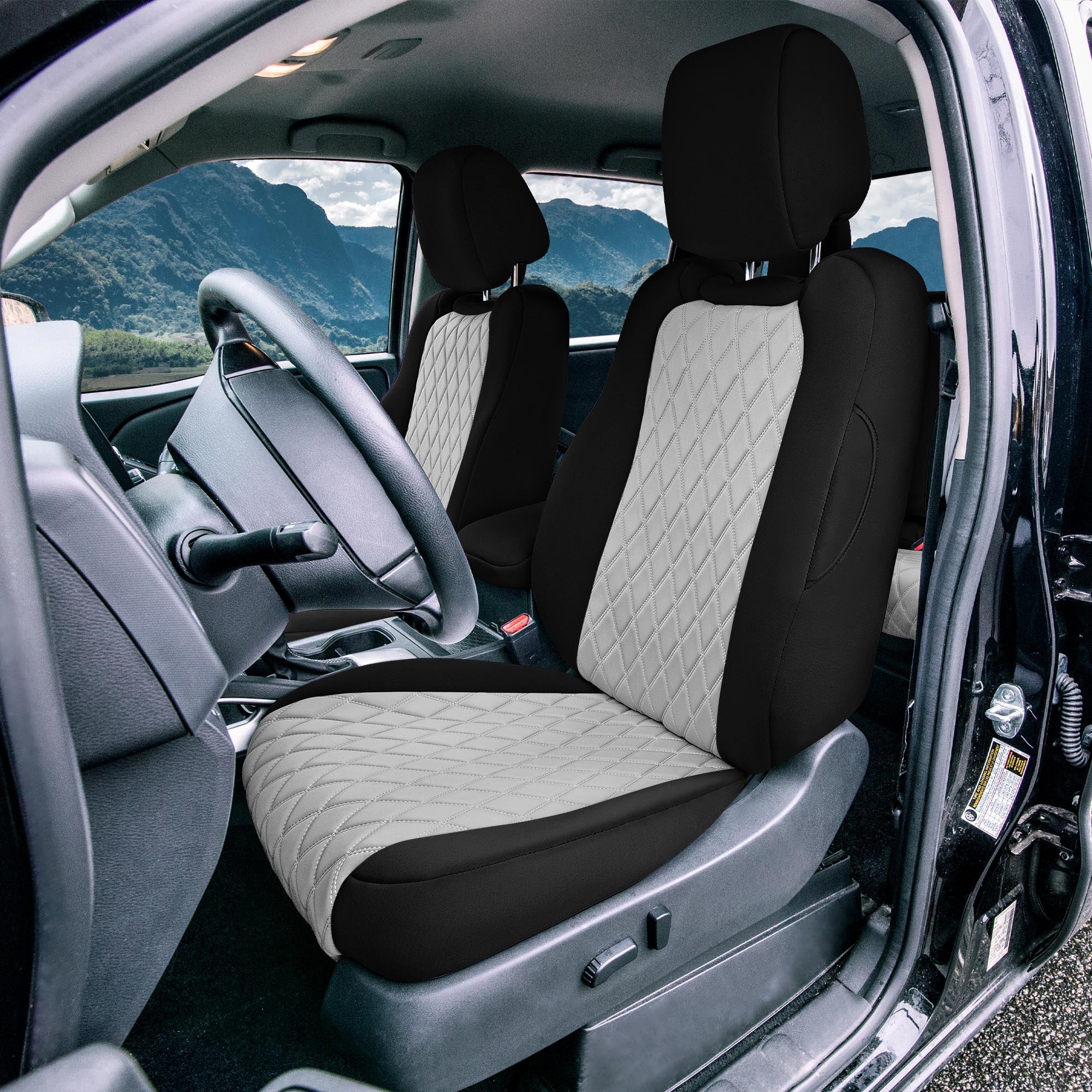 Nissan Frontier - 2022-2024 - Front Set Seat Covers - Gray Ultraflex Neoprene