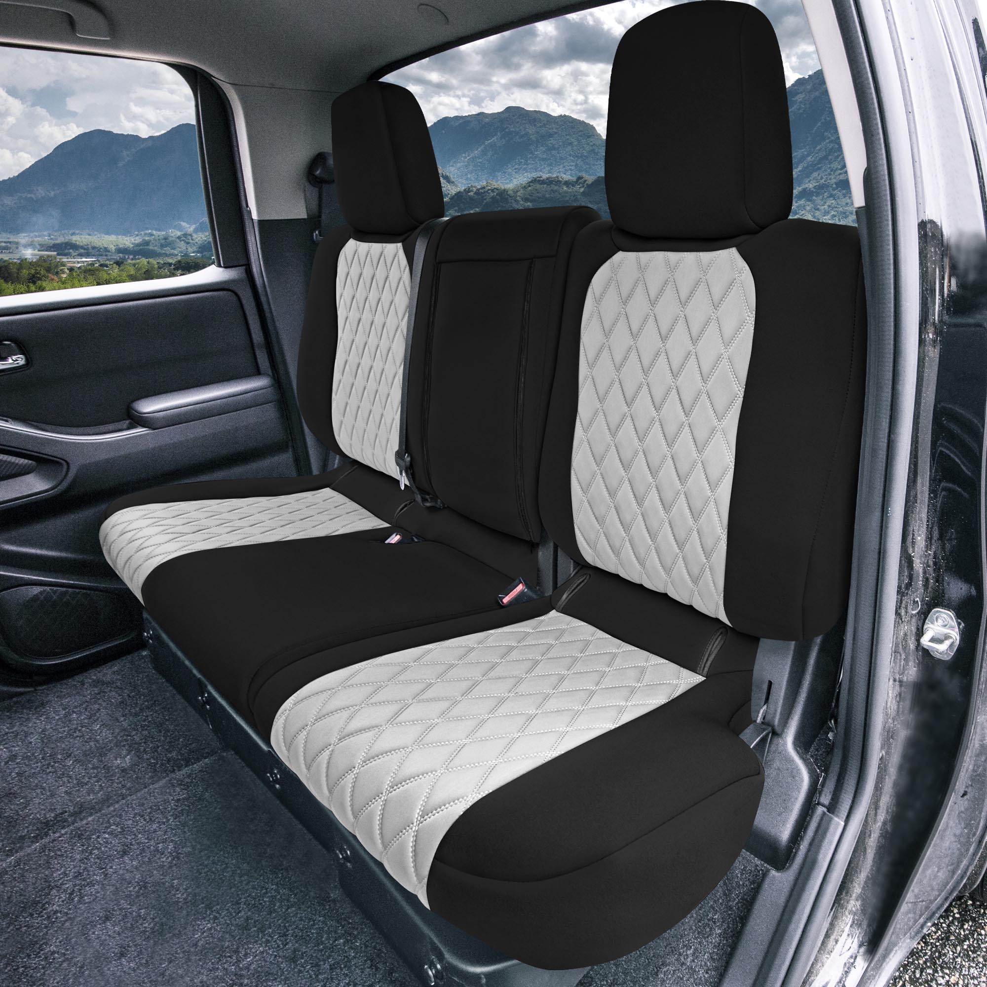 Nissan Frontier - 2022-2024 - Rear Set Seat Covers - Gray Ultraflex Neoprene