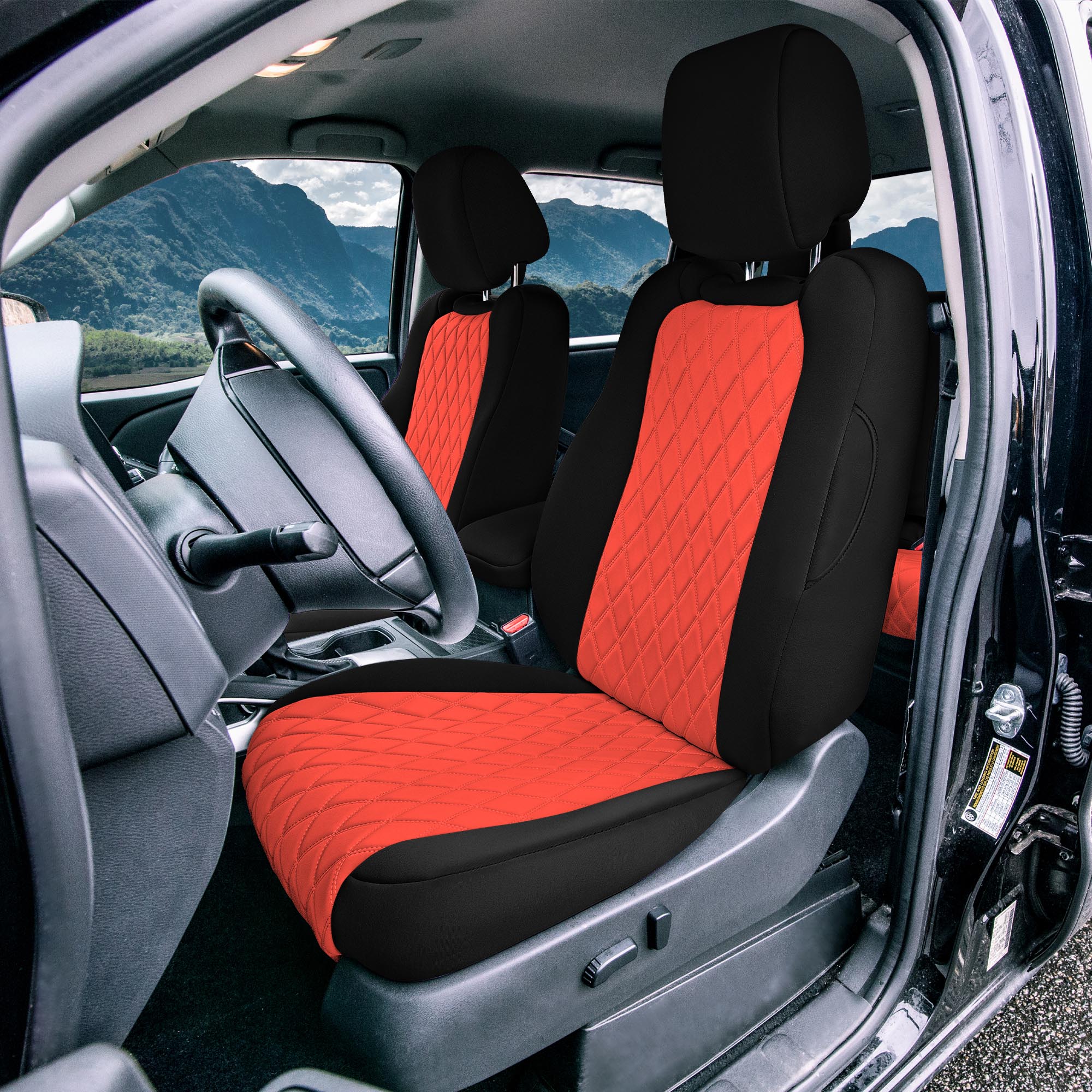 Nissan Frontier - 2022-2024 - Full Set Seat Covers - Red Ultraflex Neoprene