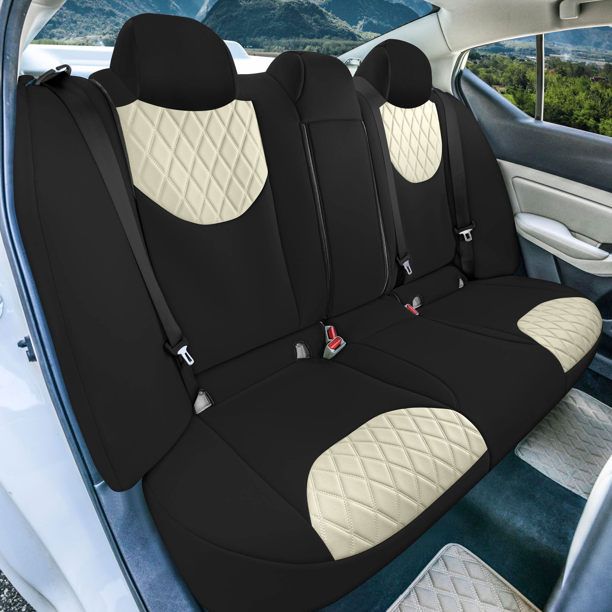 Nissan Altima - 2019 - 2025 - Rear Set Seat Covers - Beige Ultraflex Neoprene