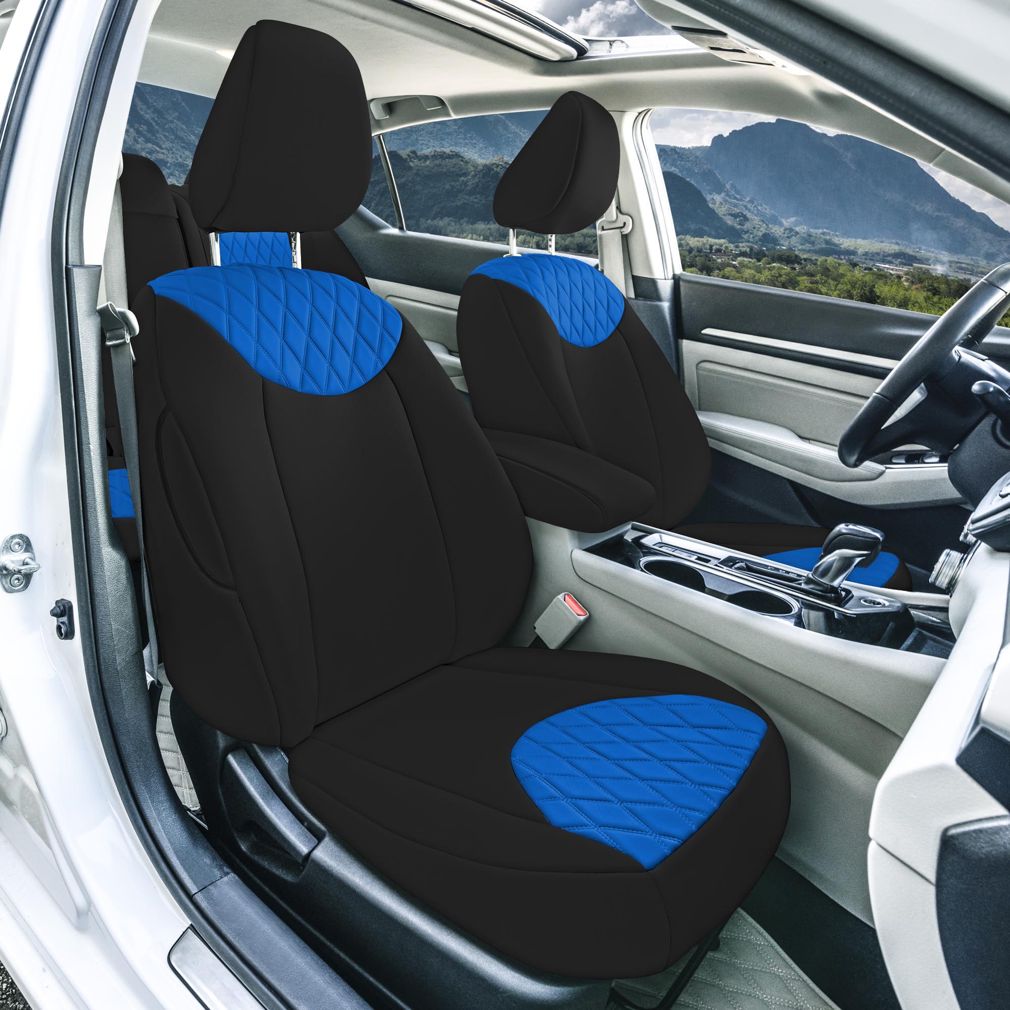 Nissan Altima - 2019 - 2025 - Front Set Seat Covers - Blue Ultraflex Neoprene