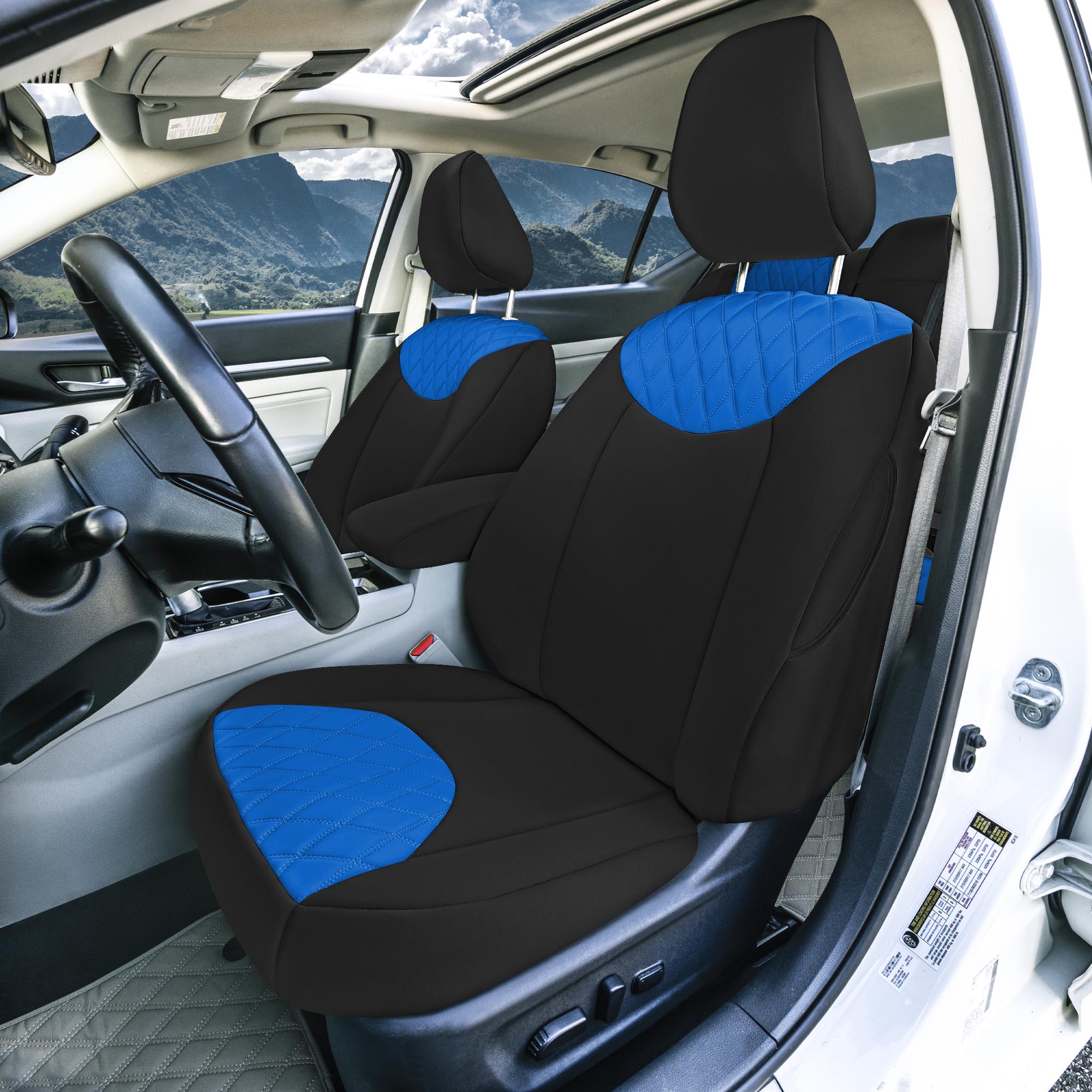 Nissan Altima - 2019 - 2023 - Full Set Seat Covers - Blue Ultraflex Neoprene