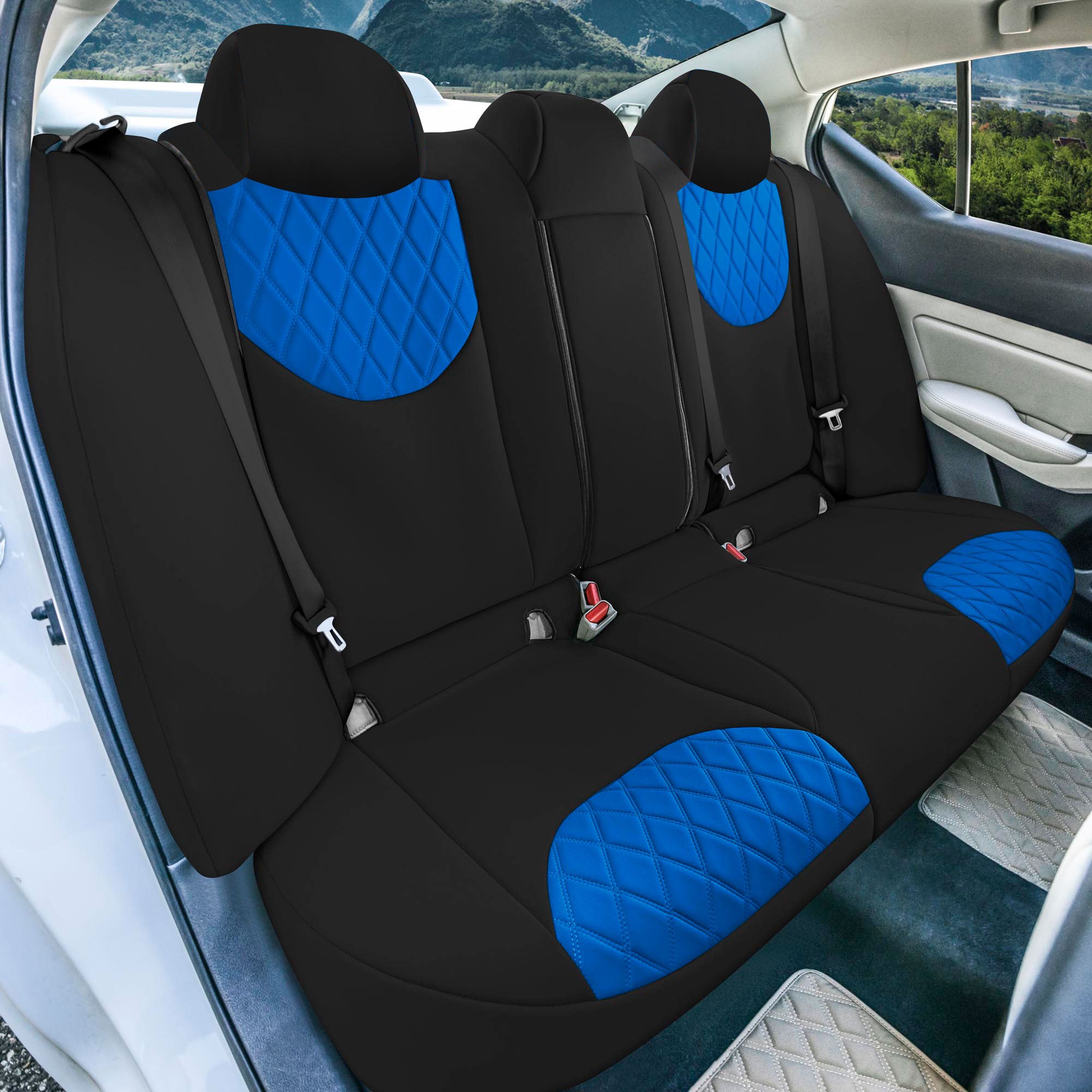 Nissan Altima - 2019 - 2025 - Rear Set Seat Covers - Blue Ultraflex Neoprene