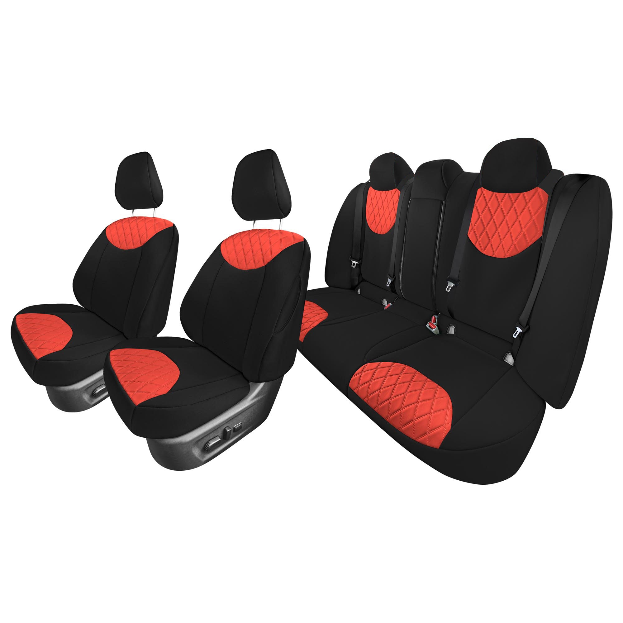 Nissan Altima - 2019 - 2023 - Full Set Seat Covers - Red Ultraflex Neoprene