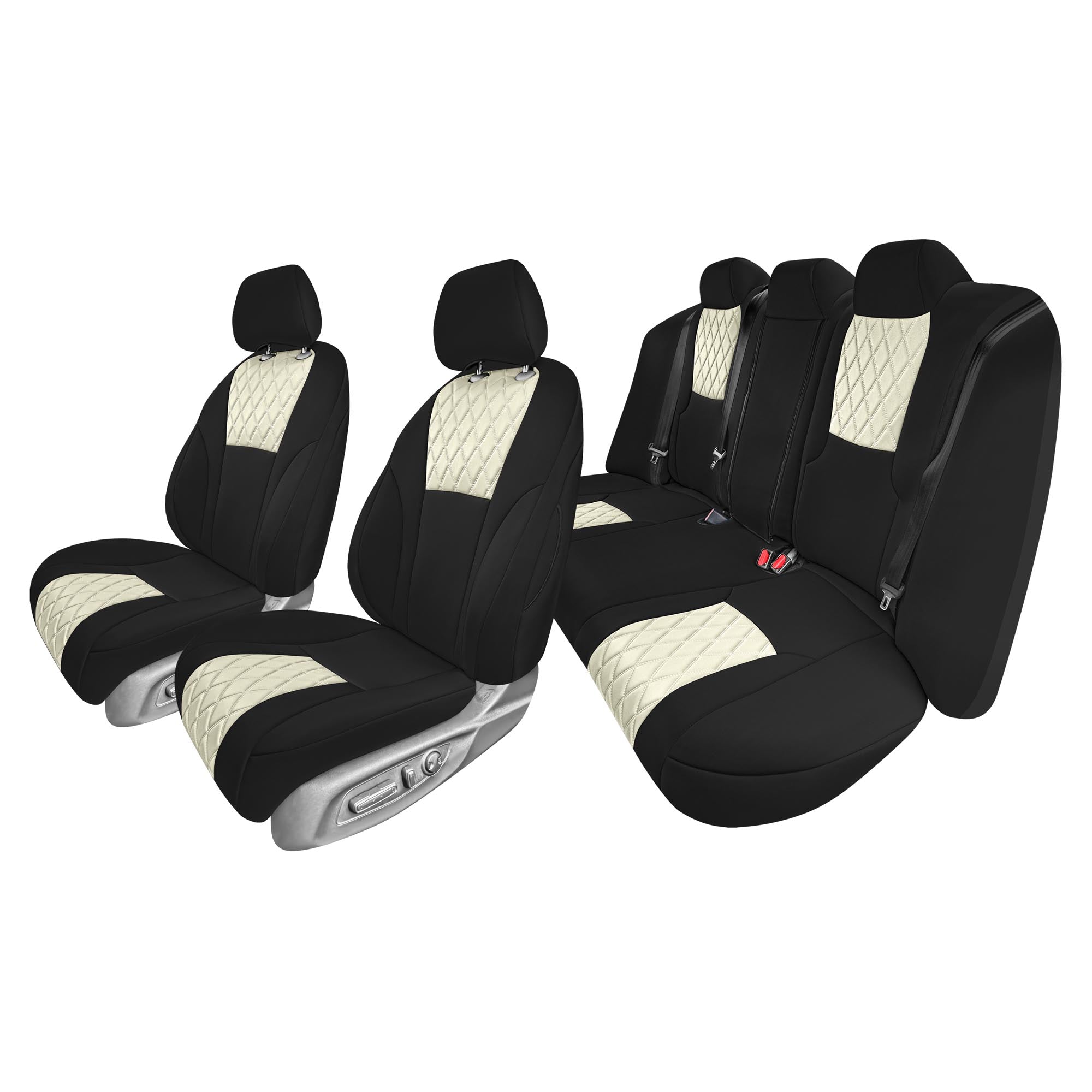 Honda Accord LX | Sport Hybrid 2023-2024 - Full Set Seat Covers (Solid Bench) - Beige Ultraflex Neoprene