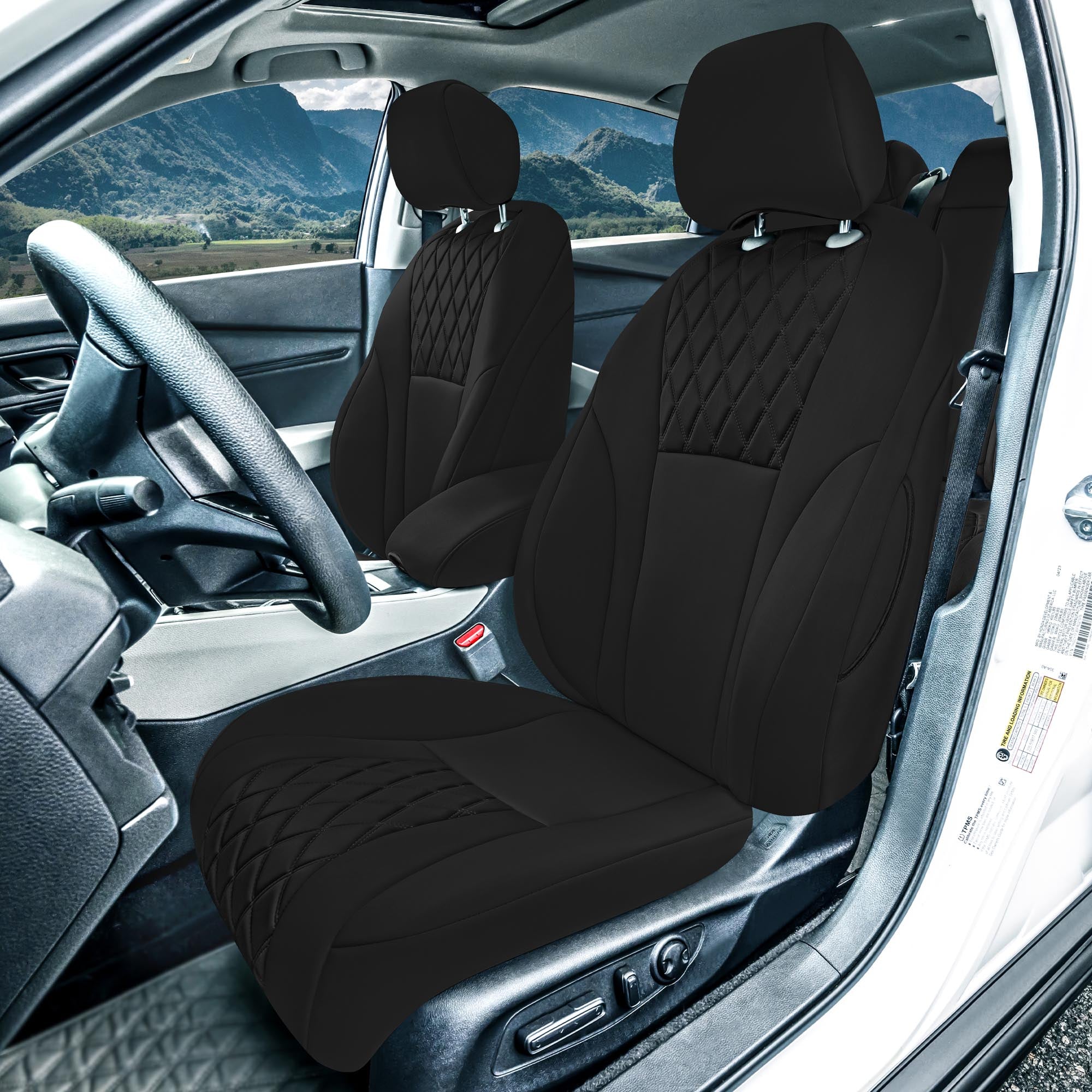 Honda Accord 2023 - 2024 - Front Set Seat Covers - Black Ultraflex Neoprene
