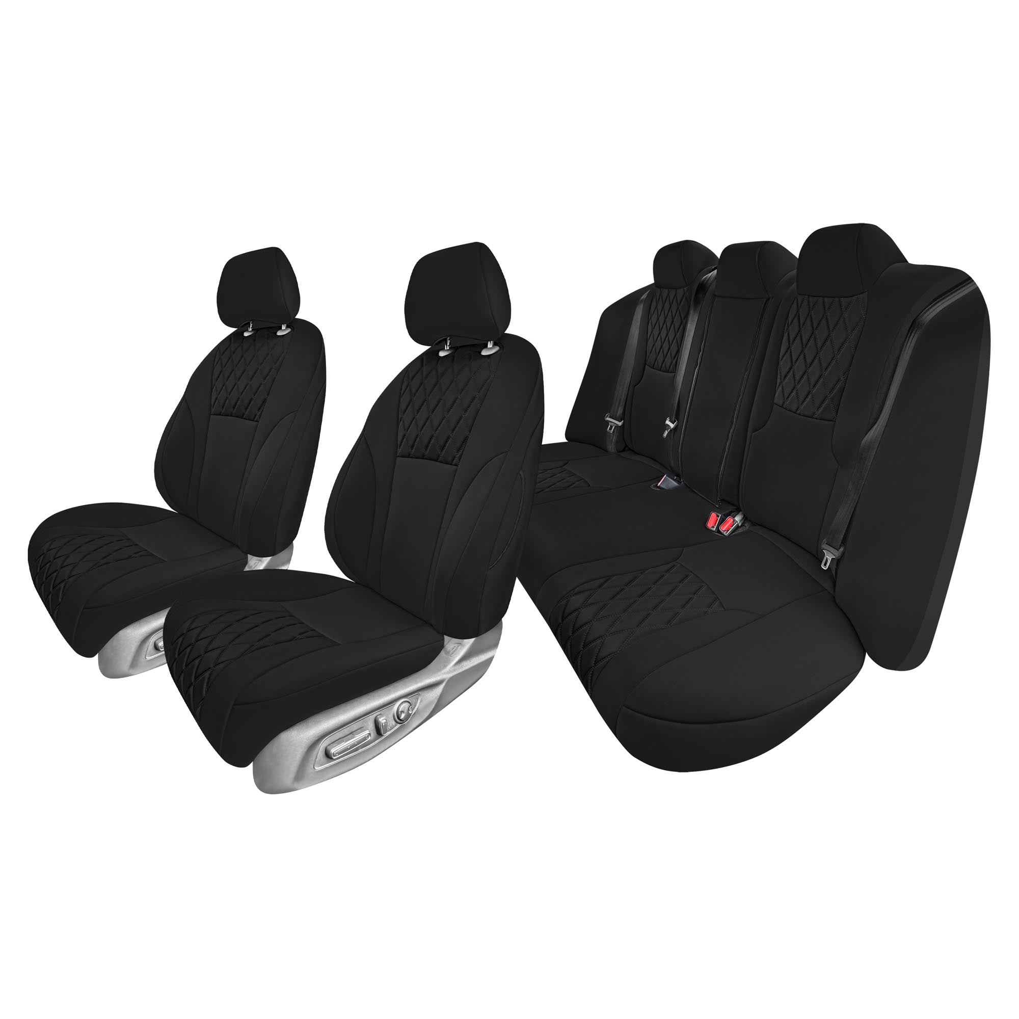 Honda Accord LX | Sport Hybrid 2023-2024 - Full Set Seat Covers (Solid Bench) - Black Ultraflex Neoprene