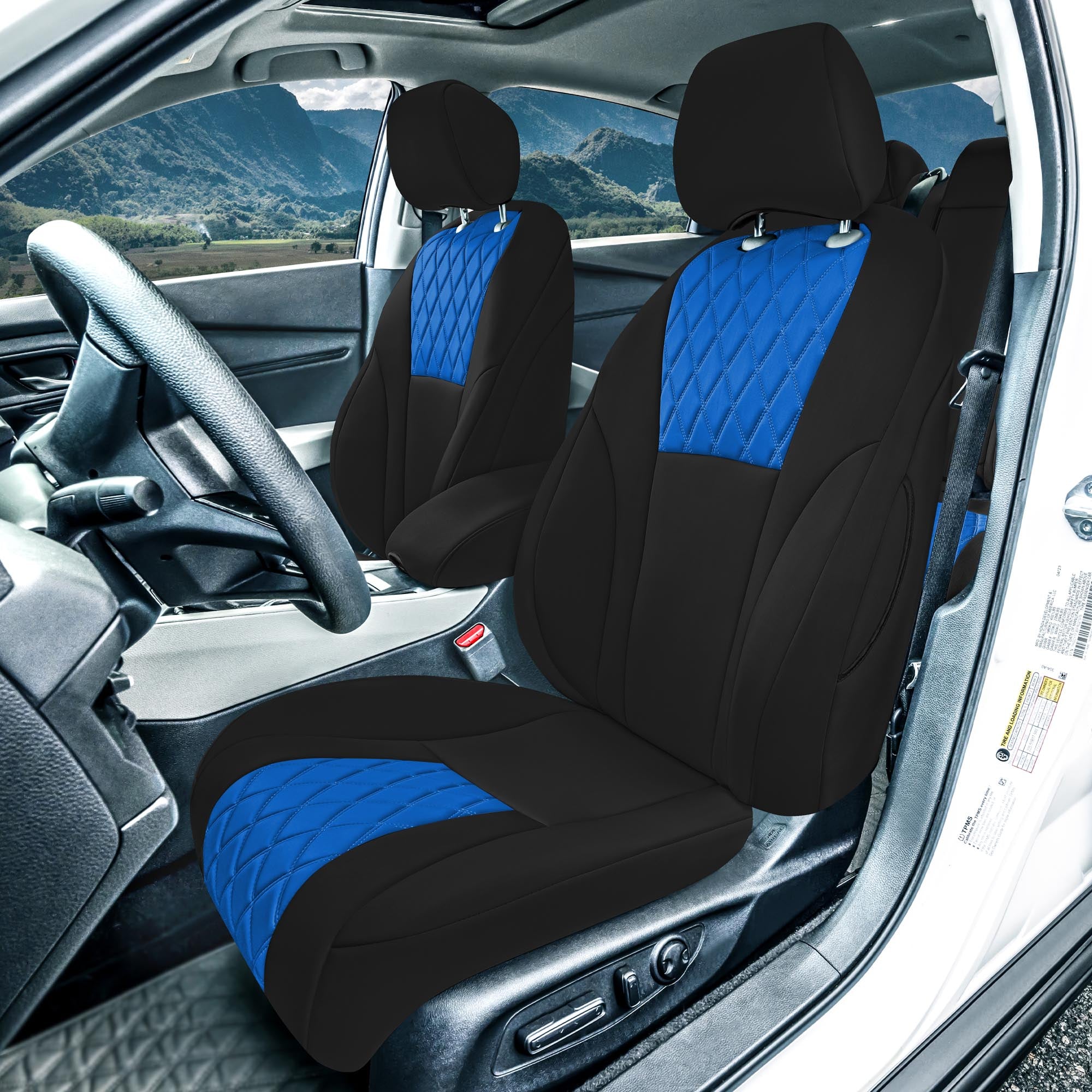 Honda Accord LX | Sport Hybrid 2023-2024 - Full Set Seat Covers (Solid Bench) - Blue Ultraflex Neoprene