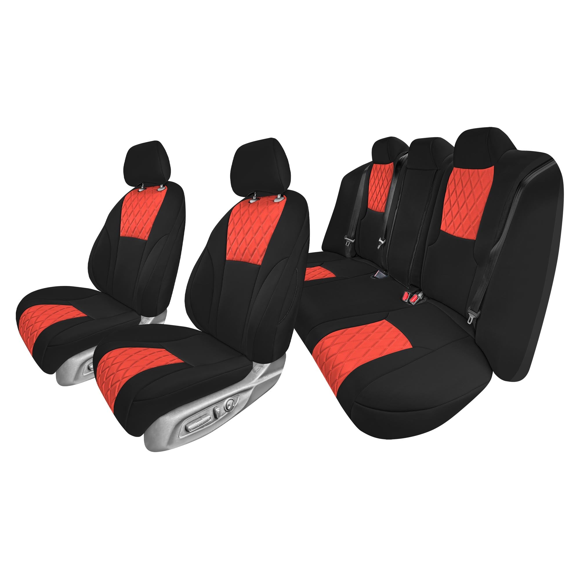 Honda Accord LX | Sport Hybrid 2023-2024 - Full Set Seat Covers (Solid Bench) - Red Ultraflex Neoprene