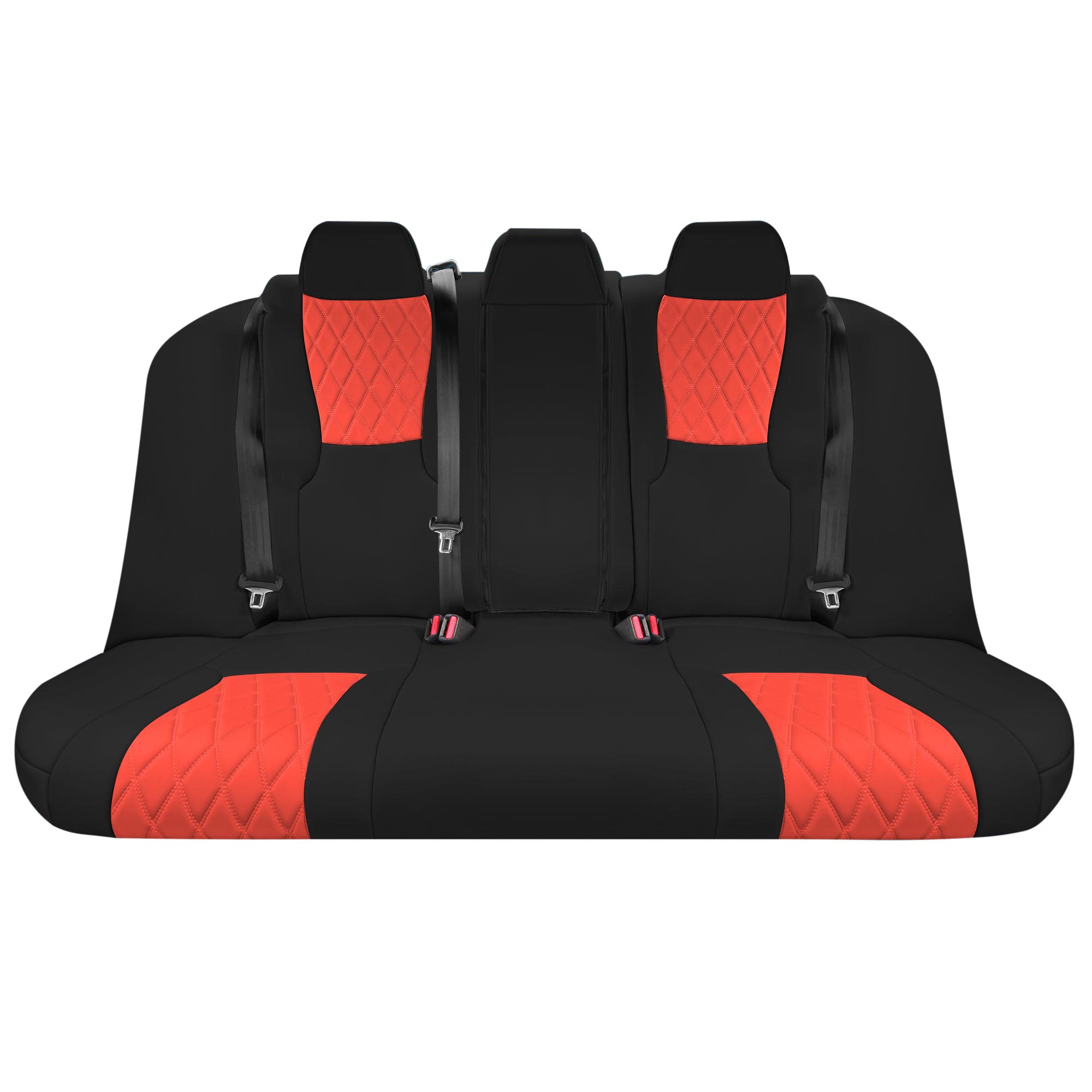 Honda Accord LX | Sport Hybrid 2018-2024 - Rear Set Seat Covers (Solid Bench) - Red Ultraflex Neoprene