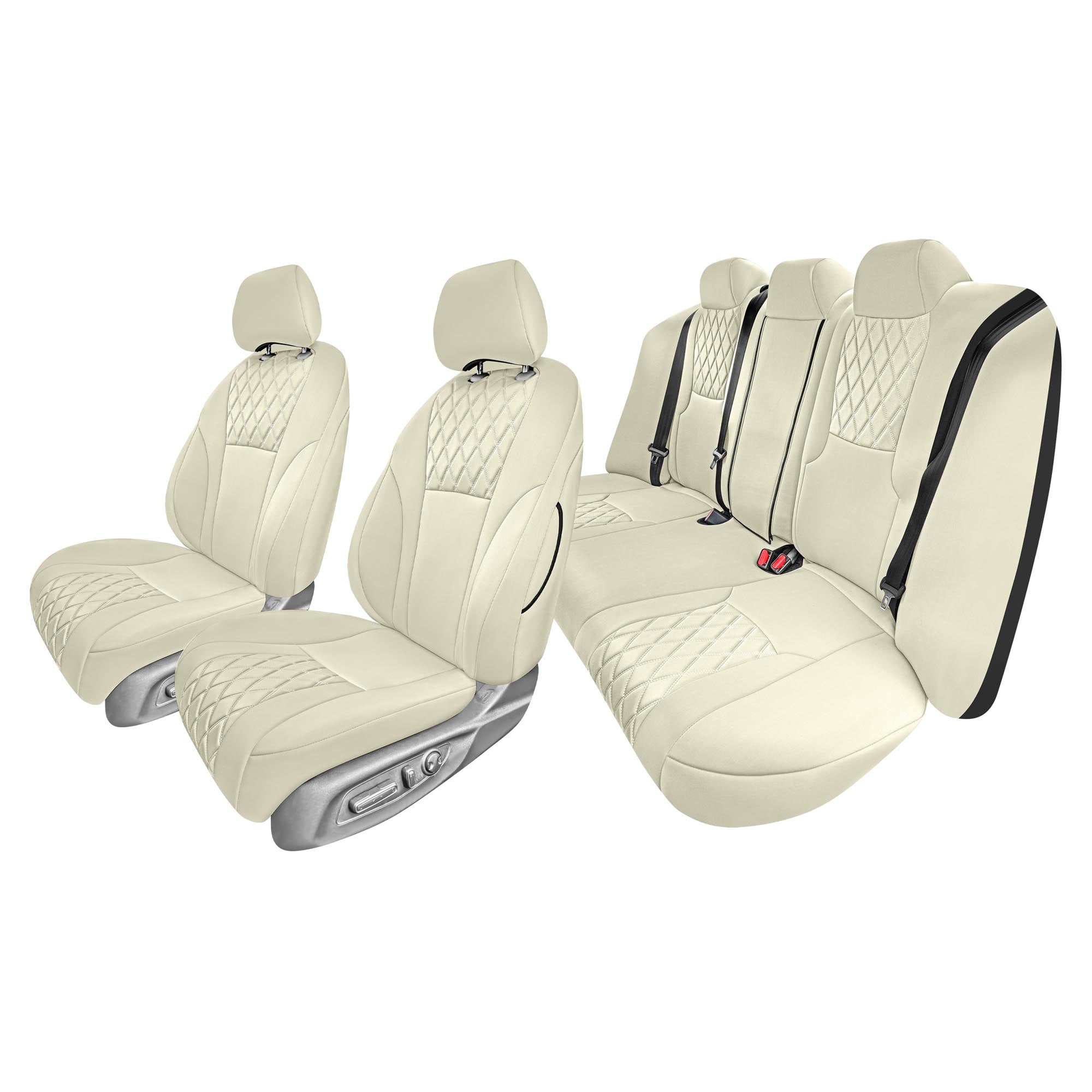 Honda Accord LX | Sport Hybrid 2023-2024 - Full Set Seat Covers (Solid Bench) - Solid Beige Ultraflex Neoprene