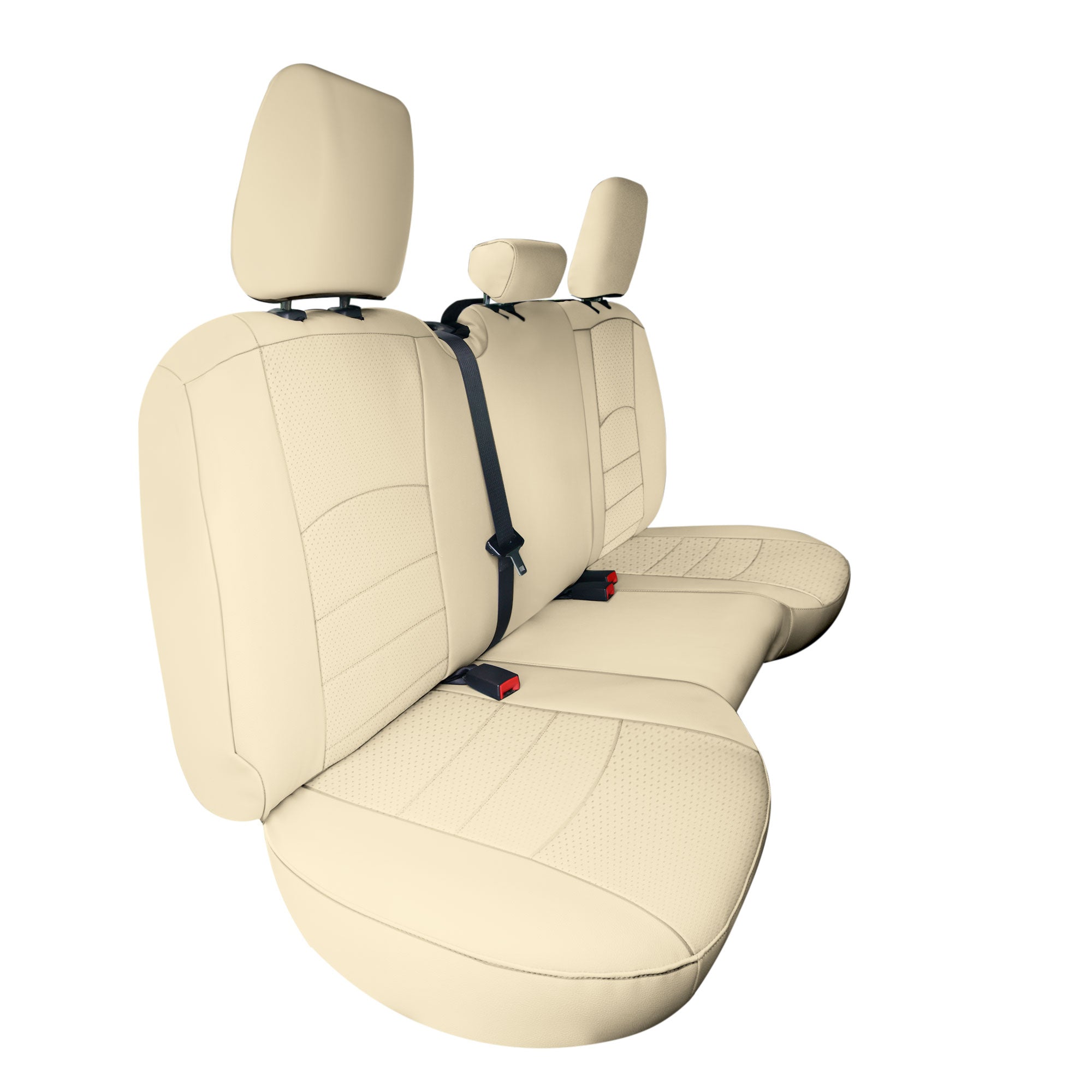 Dodge Ram 1500 2011-2018 & Ram 1500 Classic 2019-2025 Quad Cab - Rear Set Seat Covers - Beige Faux Leather