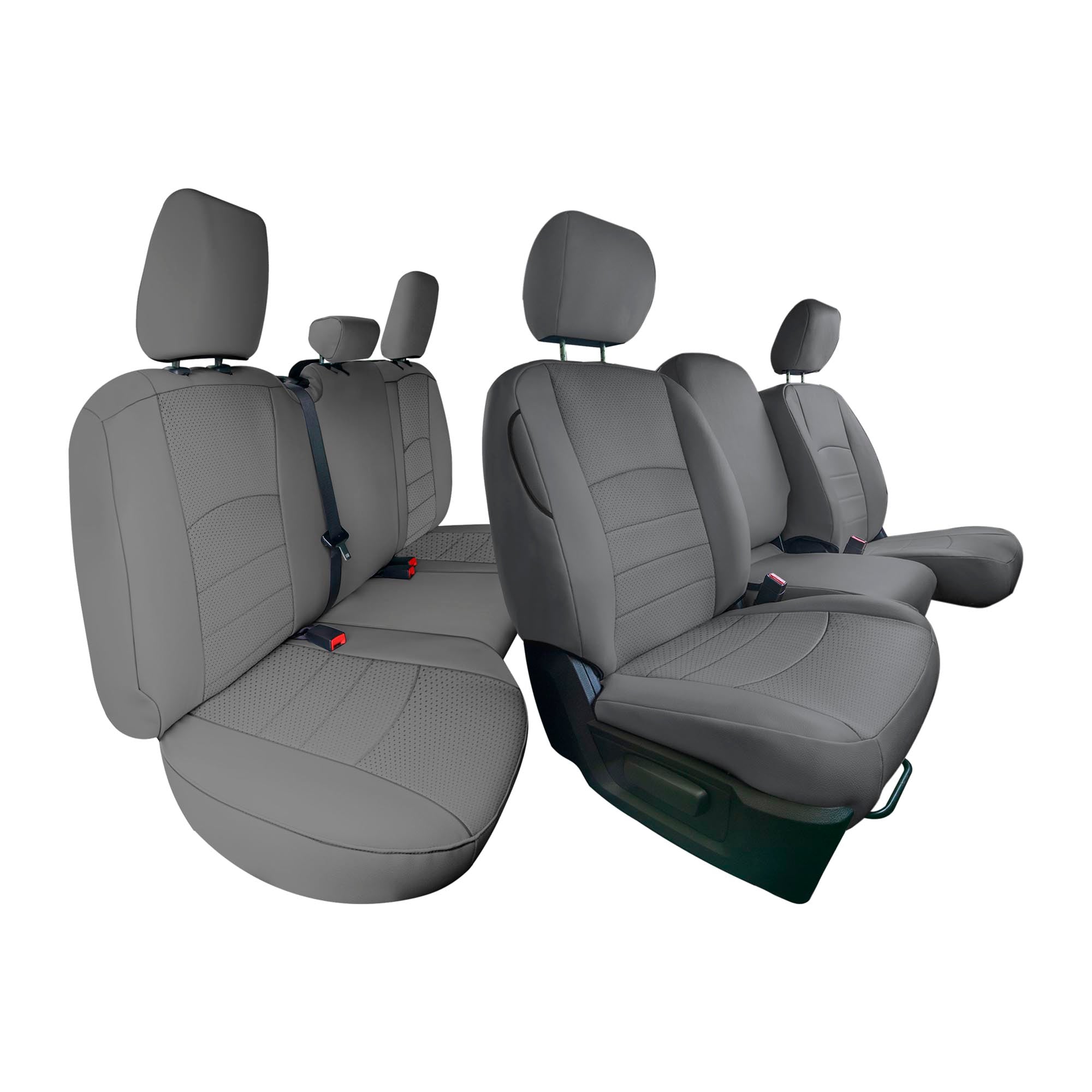 Dodge Ram 1500 2011-2018 & Ram 1500 Classic 2019-2025 Quad Cab - Full Set Seat Covers - Gray Faux Leather