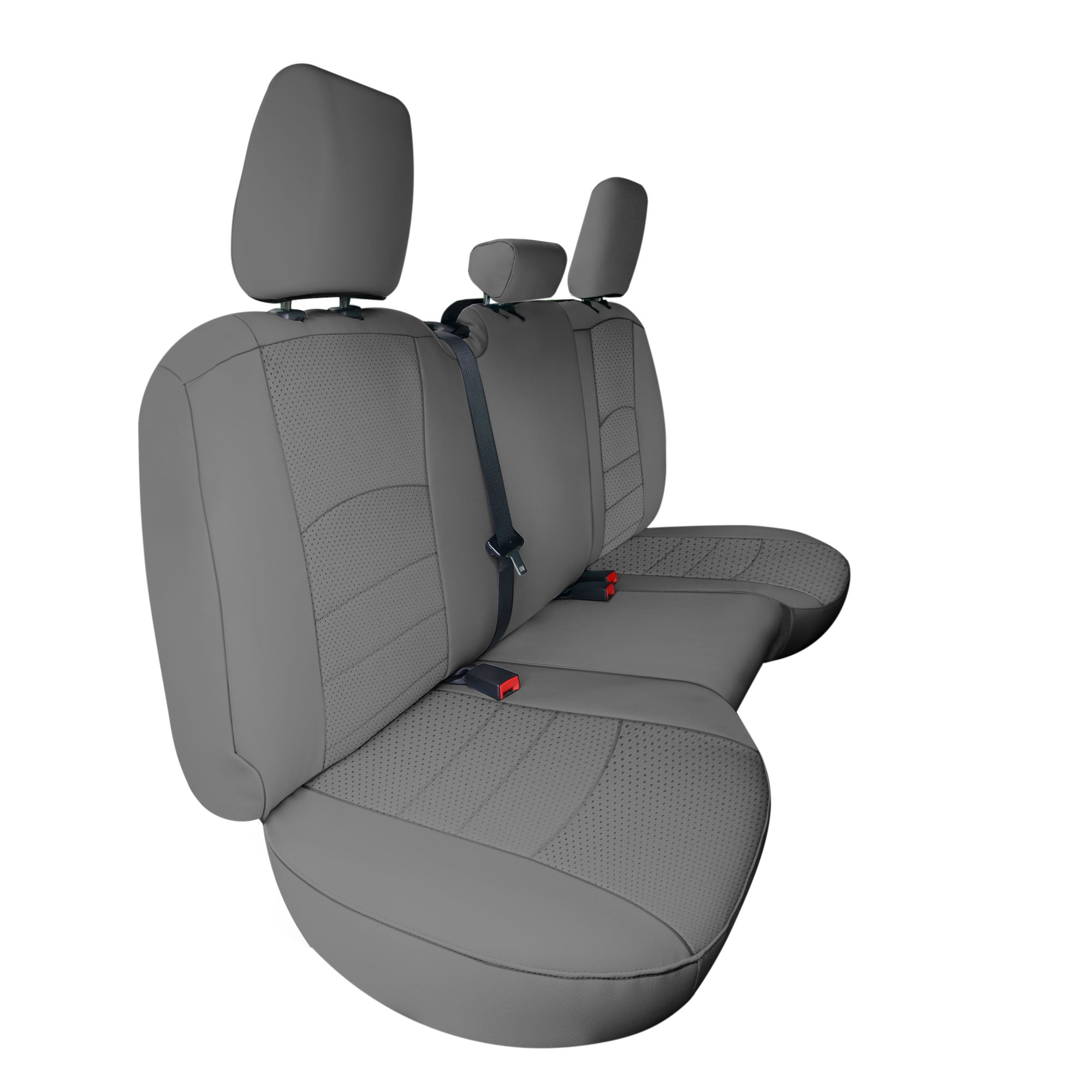 Dodge Ram 1500 2011-2018 & Ram 1500 Classic 2019-2025 Quad Cab - Rear Set Seat Covers - Gray Faux Leather