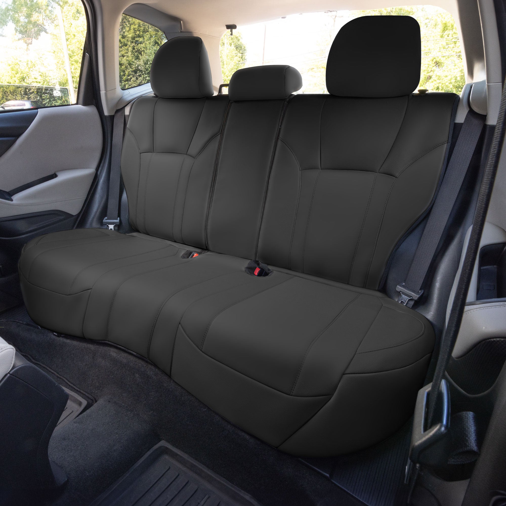 Subaru Forester 2019-2024 - Rear Set Seat Covers - Black Faux Leather