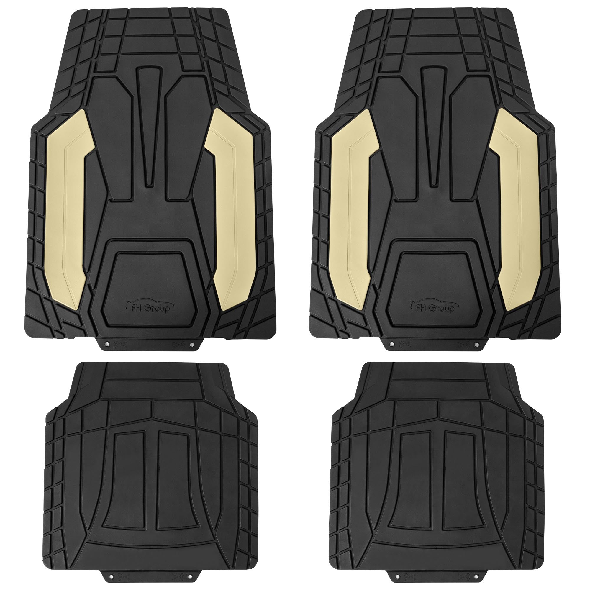 High Quality Rubber Floor Mats - Full Set Beige