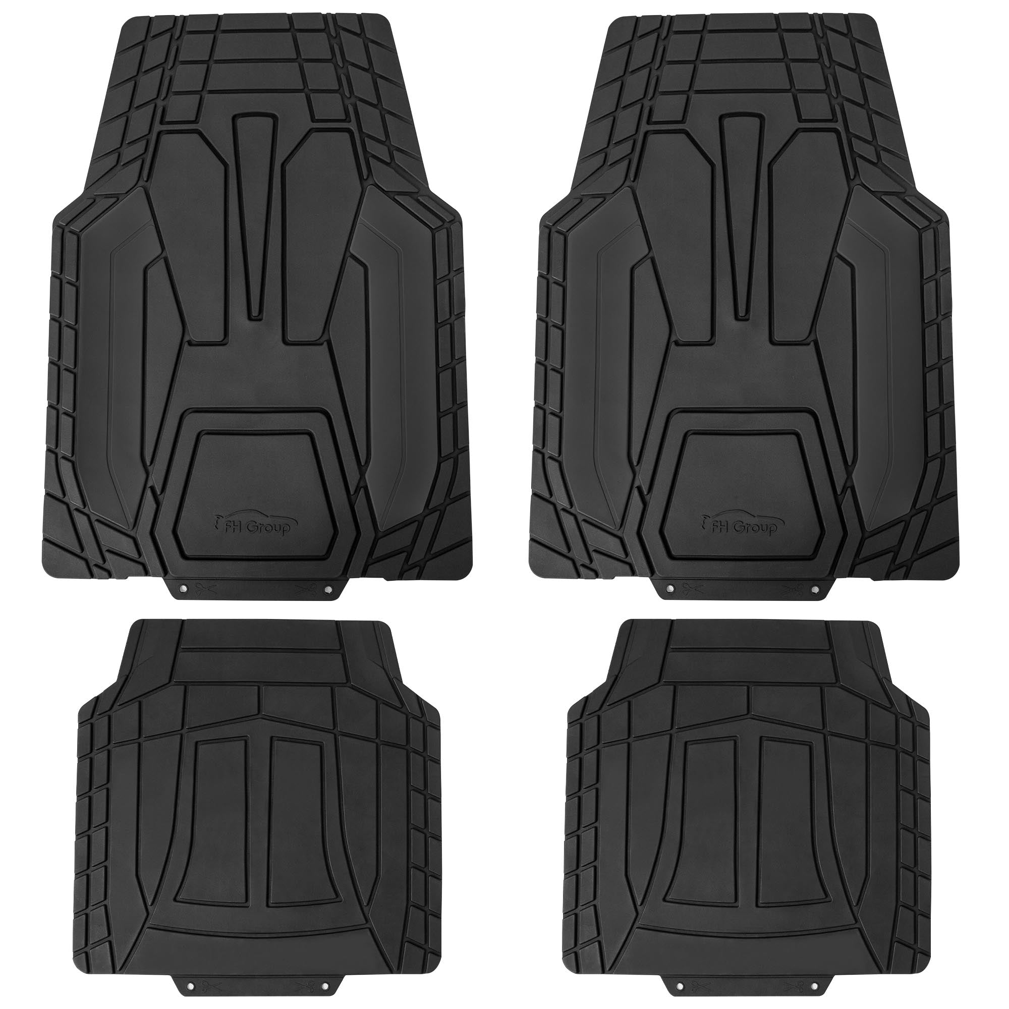 High Quality Rubber Floor Mats - Full Set Black