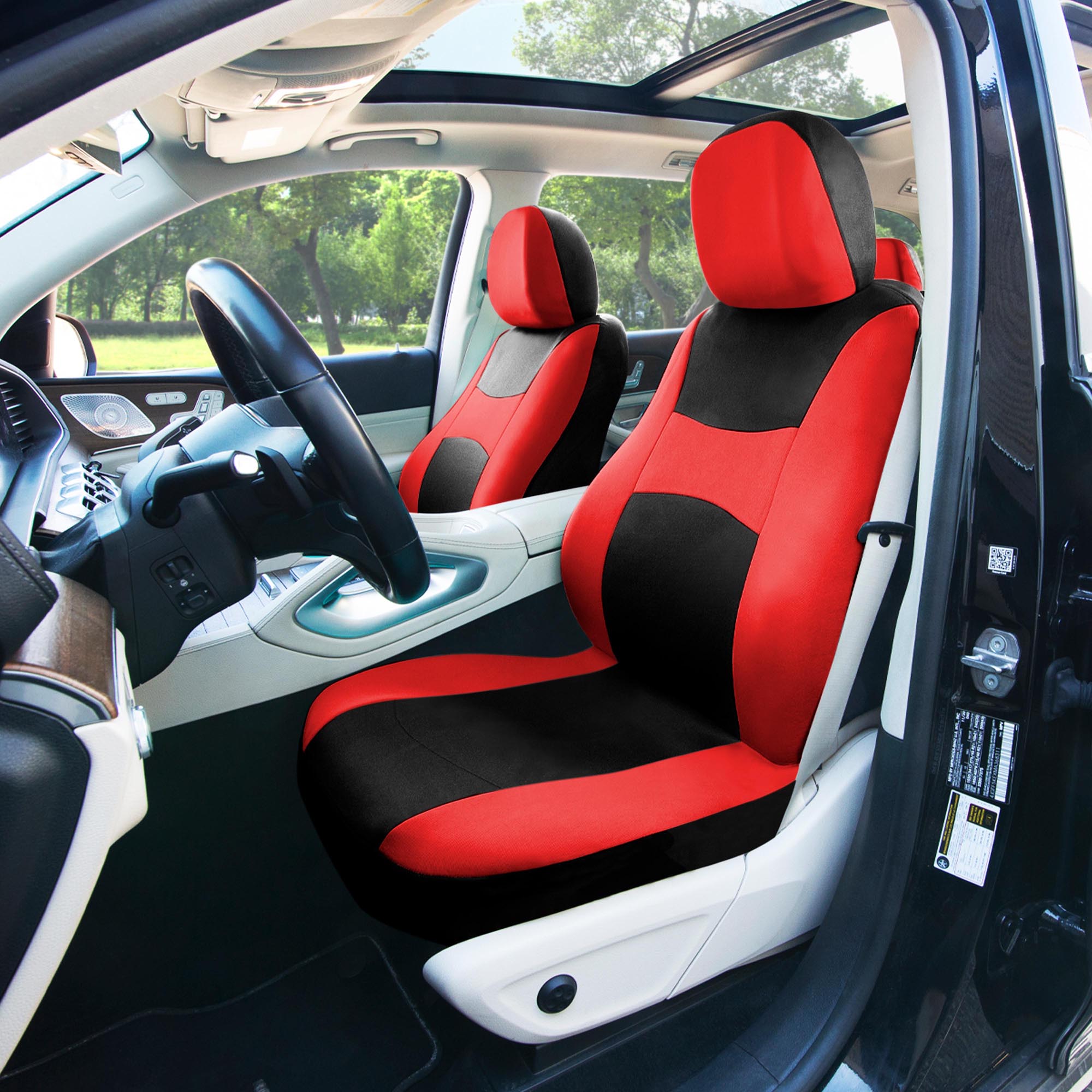 Light & Breezy Flat Cloth Seat Covers - Front Set Red