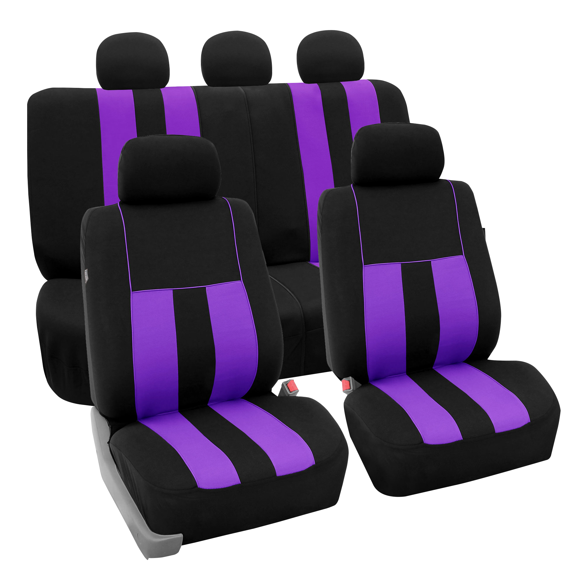 Striking Striped Seat Covers - Full Set Purple