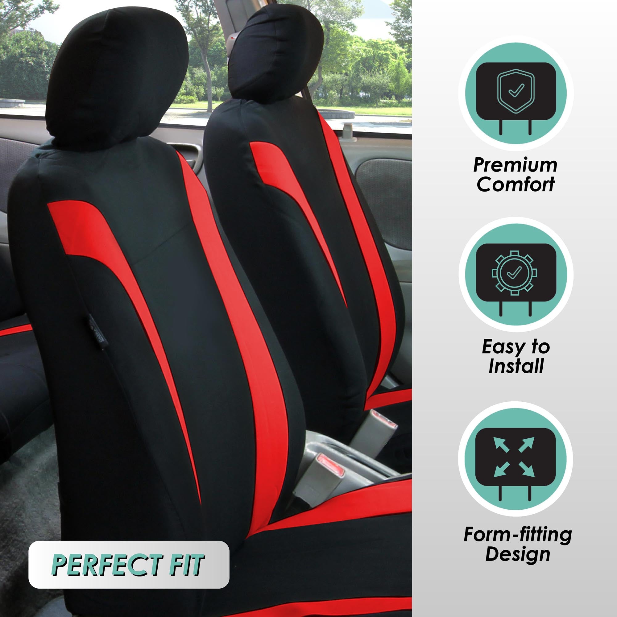 Cosmopolitan Seat Covers - Rear Red