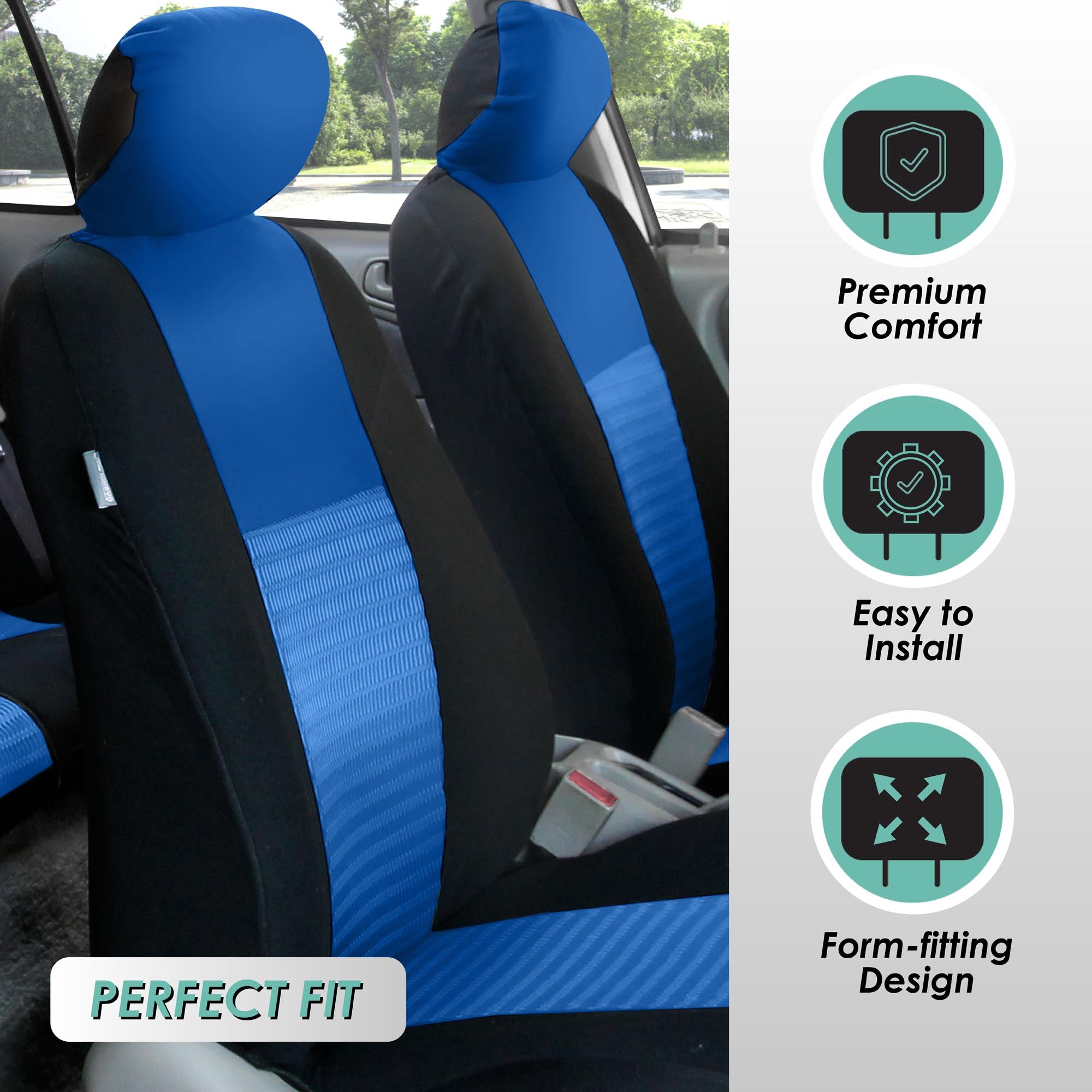 Trendy Elegance 3D Air Mesh 3 Row 7 Seater - Blue Seat Covers