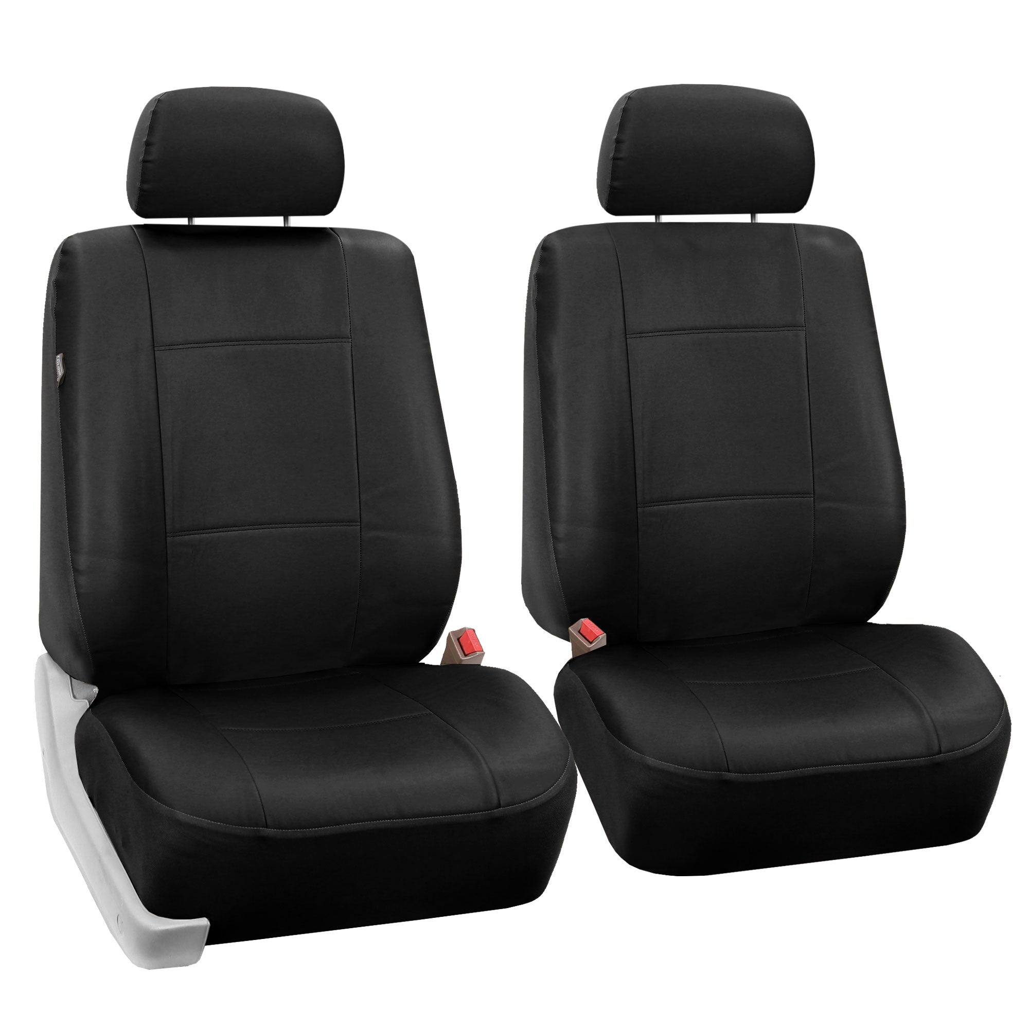 PU Leather Seat Covers - Front Set Black