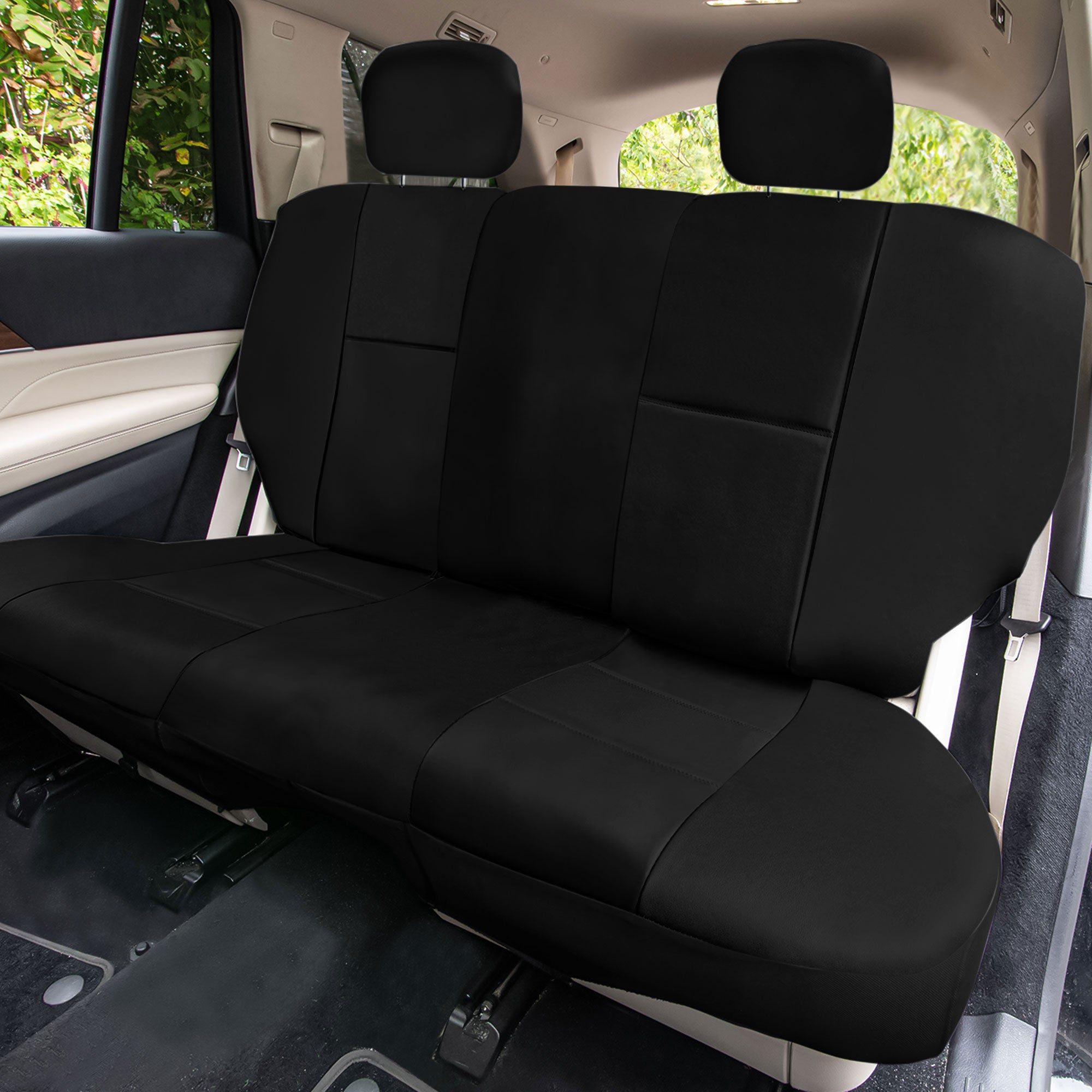 PU Leather Rear Seat Covers Black