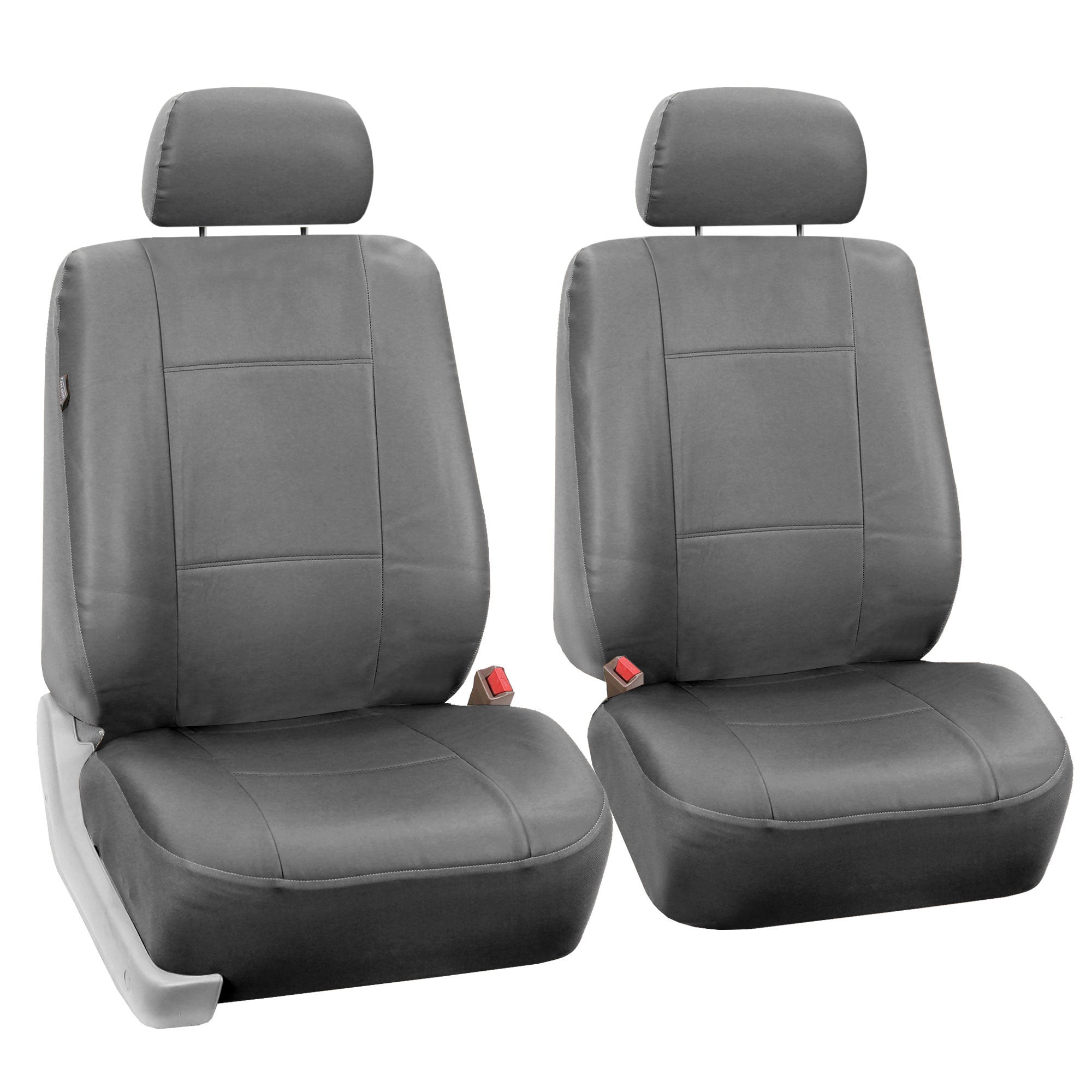 PU Leather Seat Covers - Front Set Gray