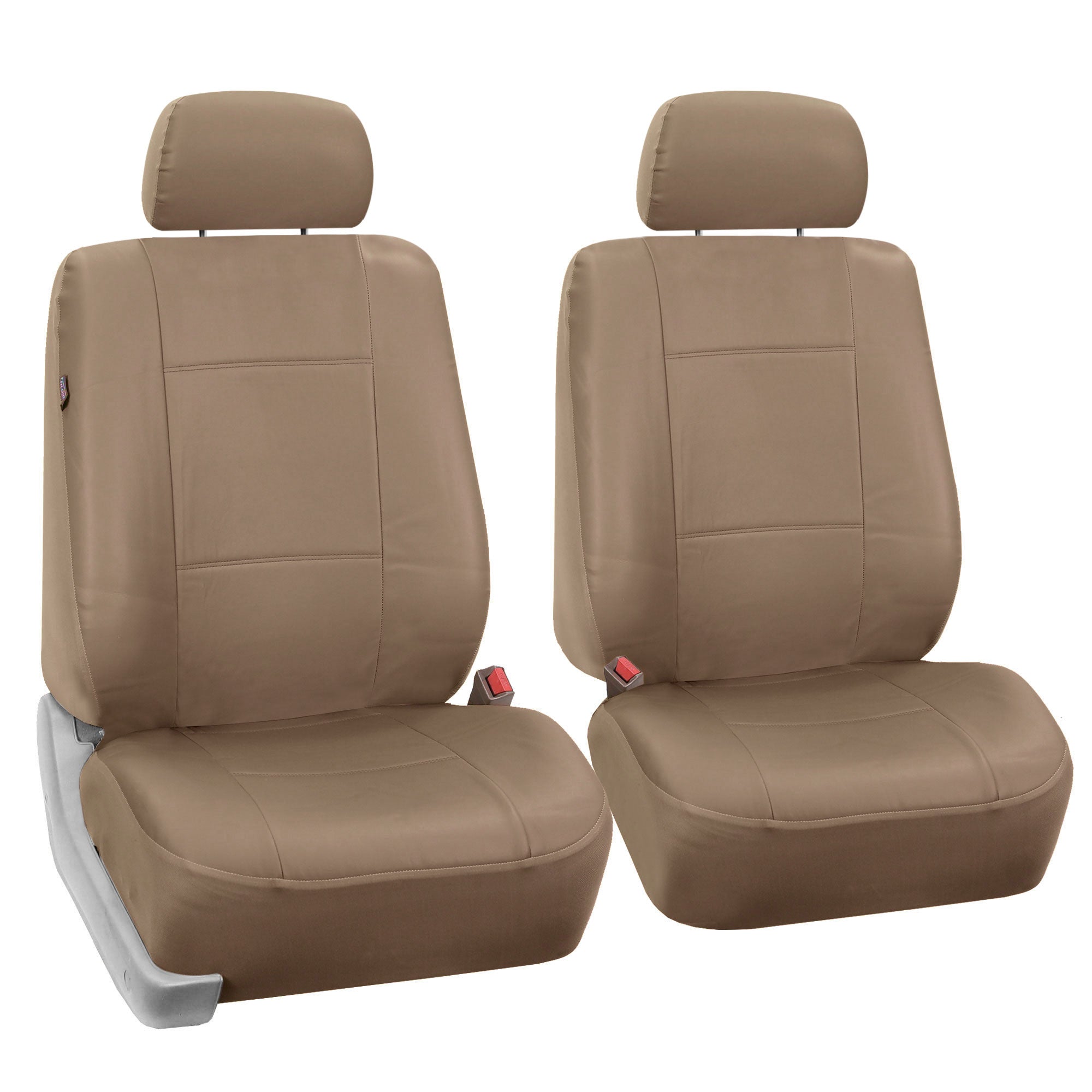 PU Leather Seat Covers - Front Set Tan