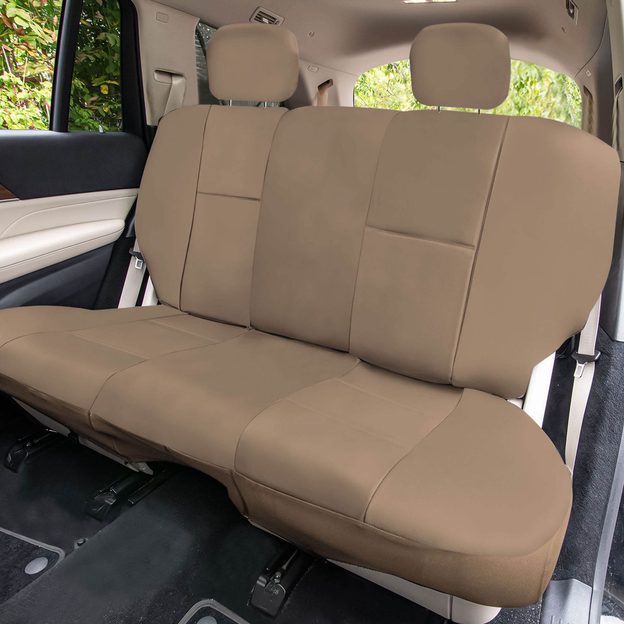 PU Leather Rear Seat Covers Tan