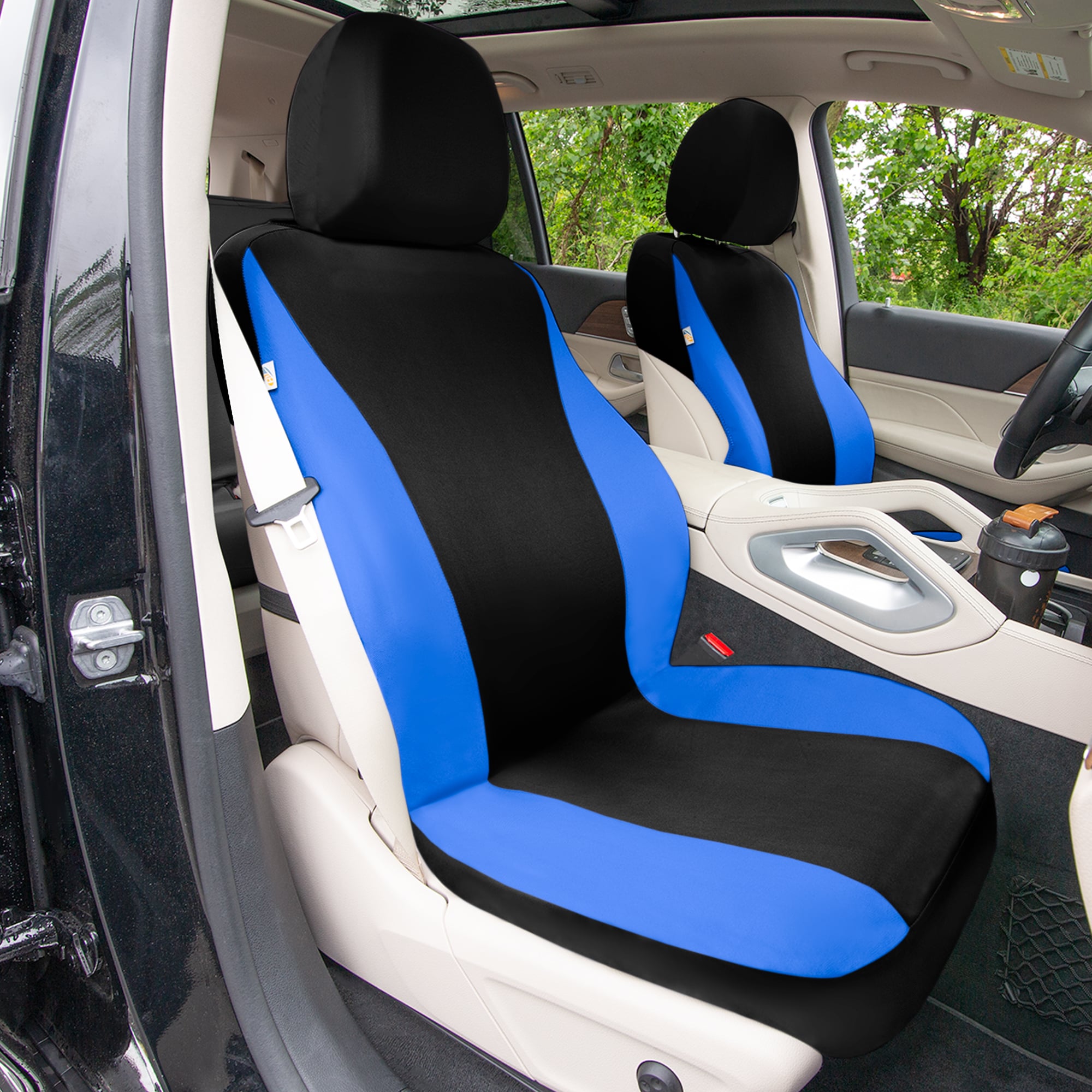 TLH Classic Flat Cloth Car Seat Covers Full Set - Blue