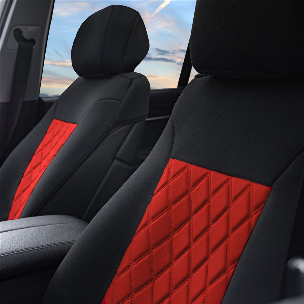 Neosupreme Deluxe Quality Car Seat Cushions - Front Set Red