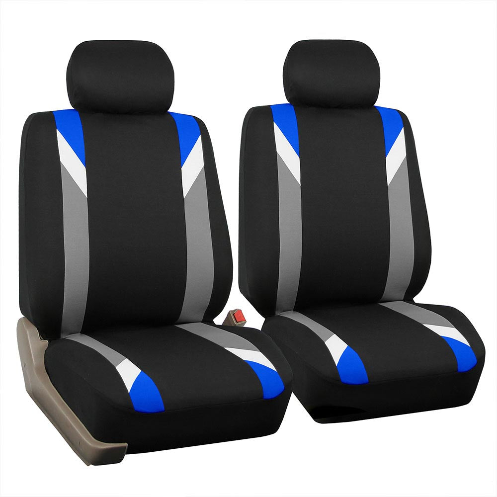 Premium Modernistic Flat Cloth Seat Covers - Front Set Blue