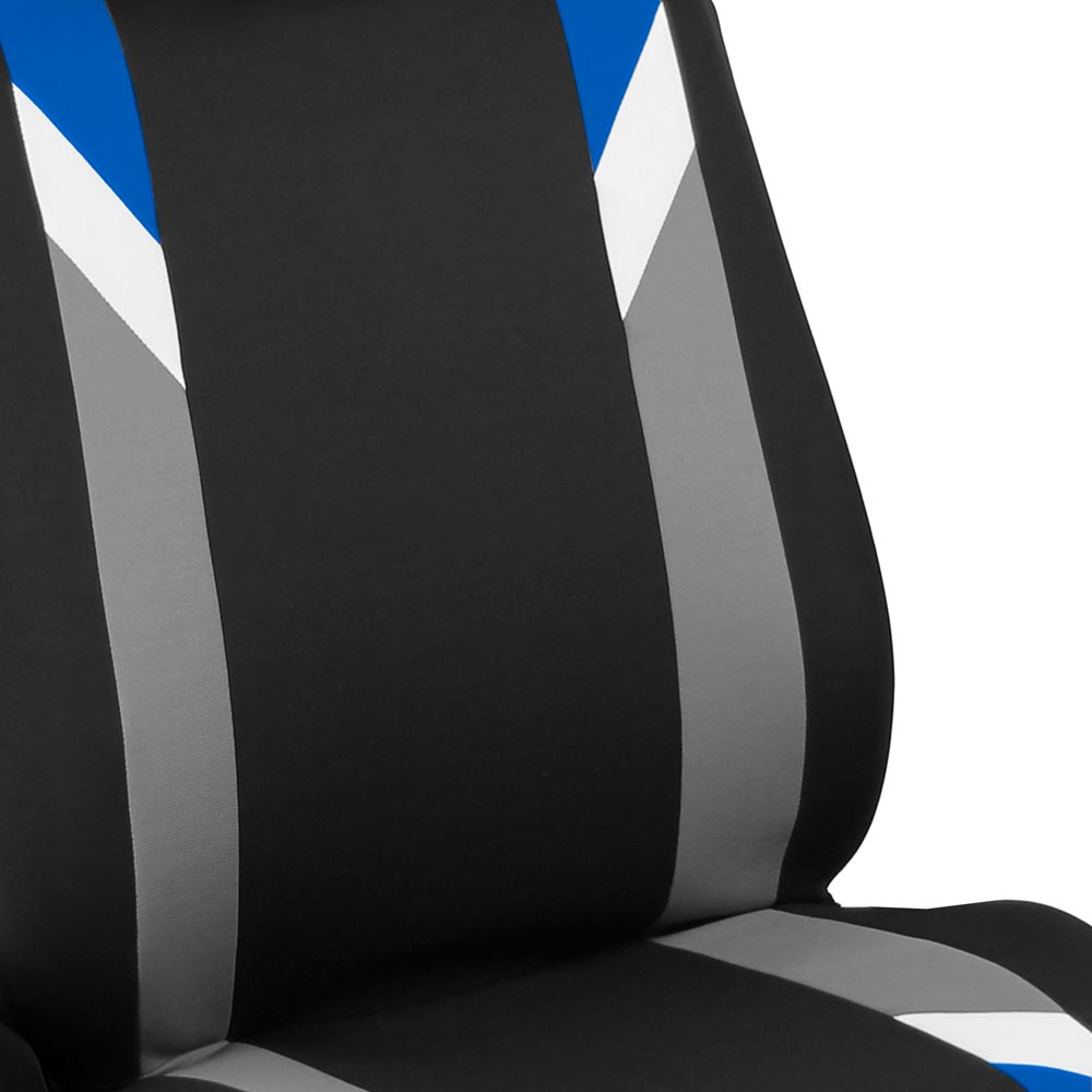 Premium Modernistic Flat Cloth Seat Covers - Front Set Blue