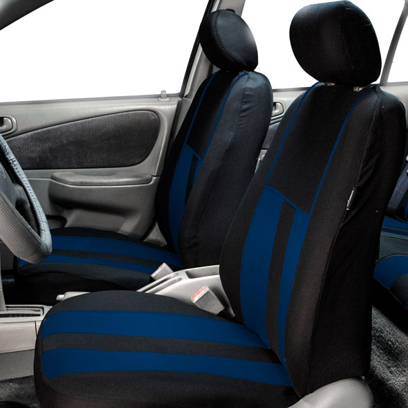 Striking Striped Seat Covers - Front Set Blue